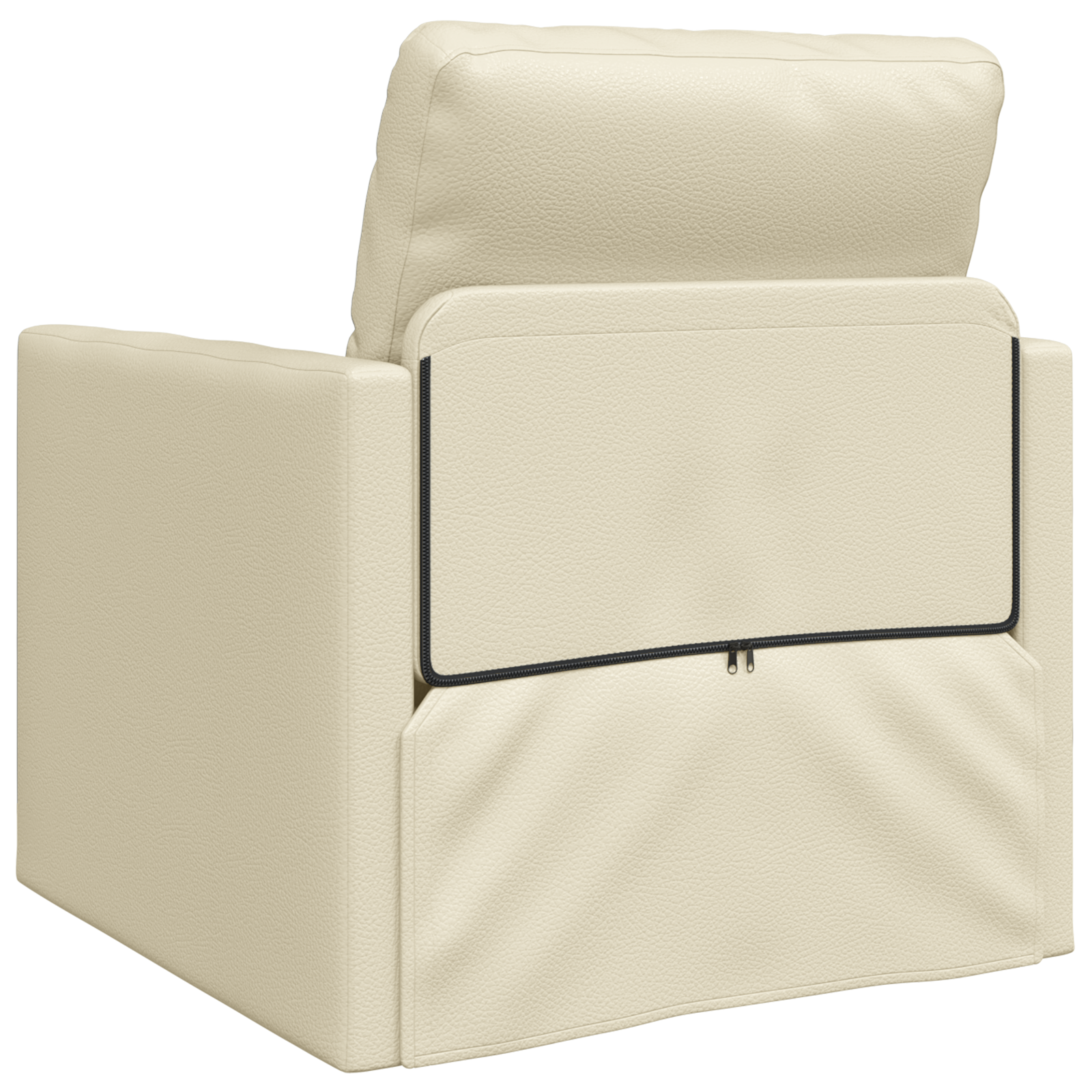 Canapea pat 2 în 1 crem 74x77x81 cm din piele sintetică GartenMobel Dekor
