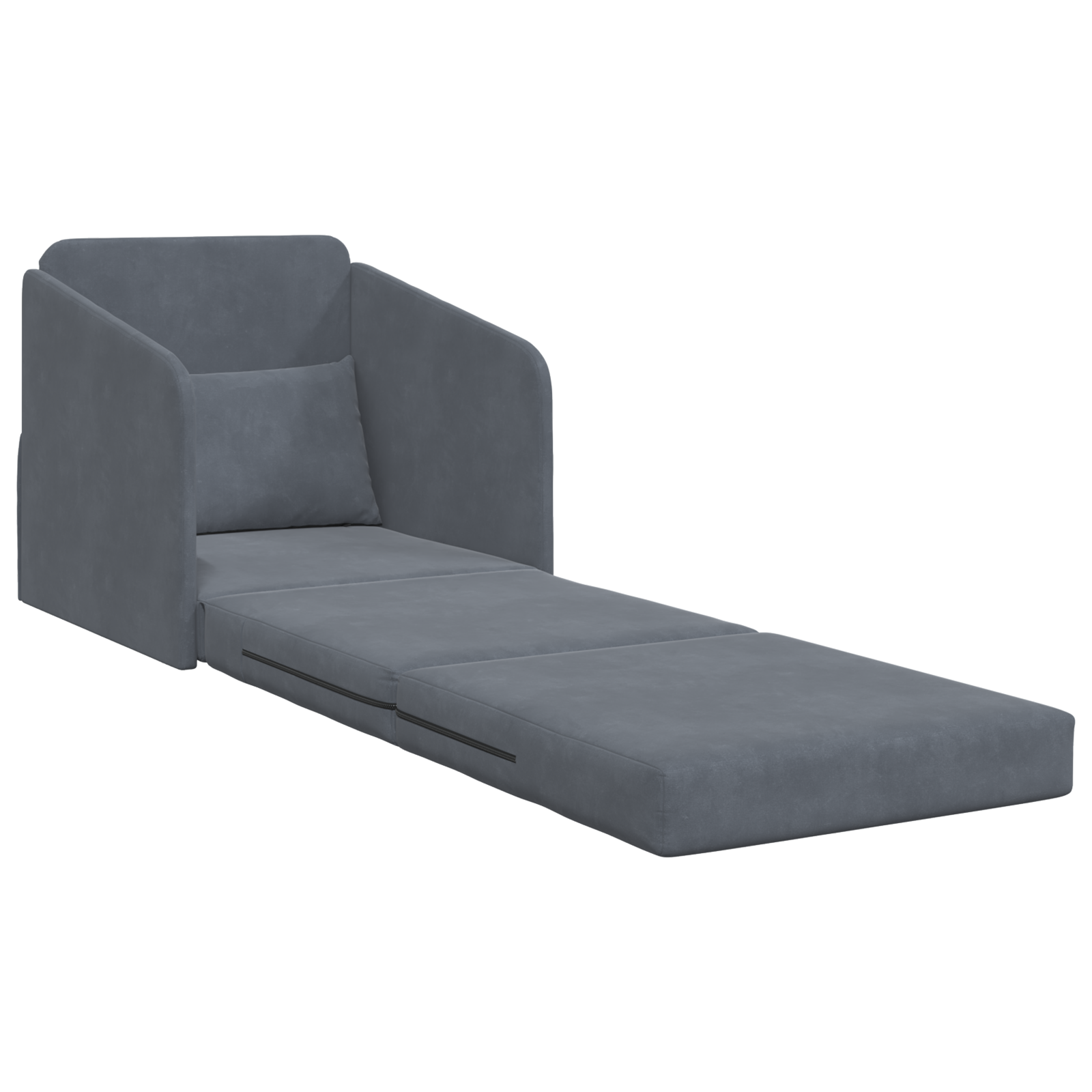 Canapea pat 2 în 1 gri închis 65x80x83 cm catifea GartenMobel Dekor
