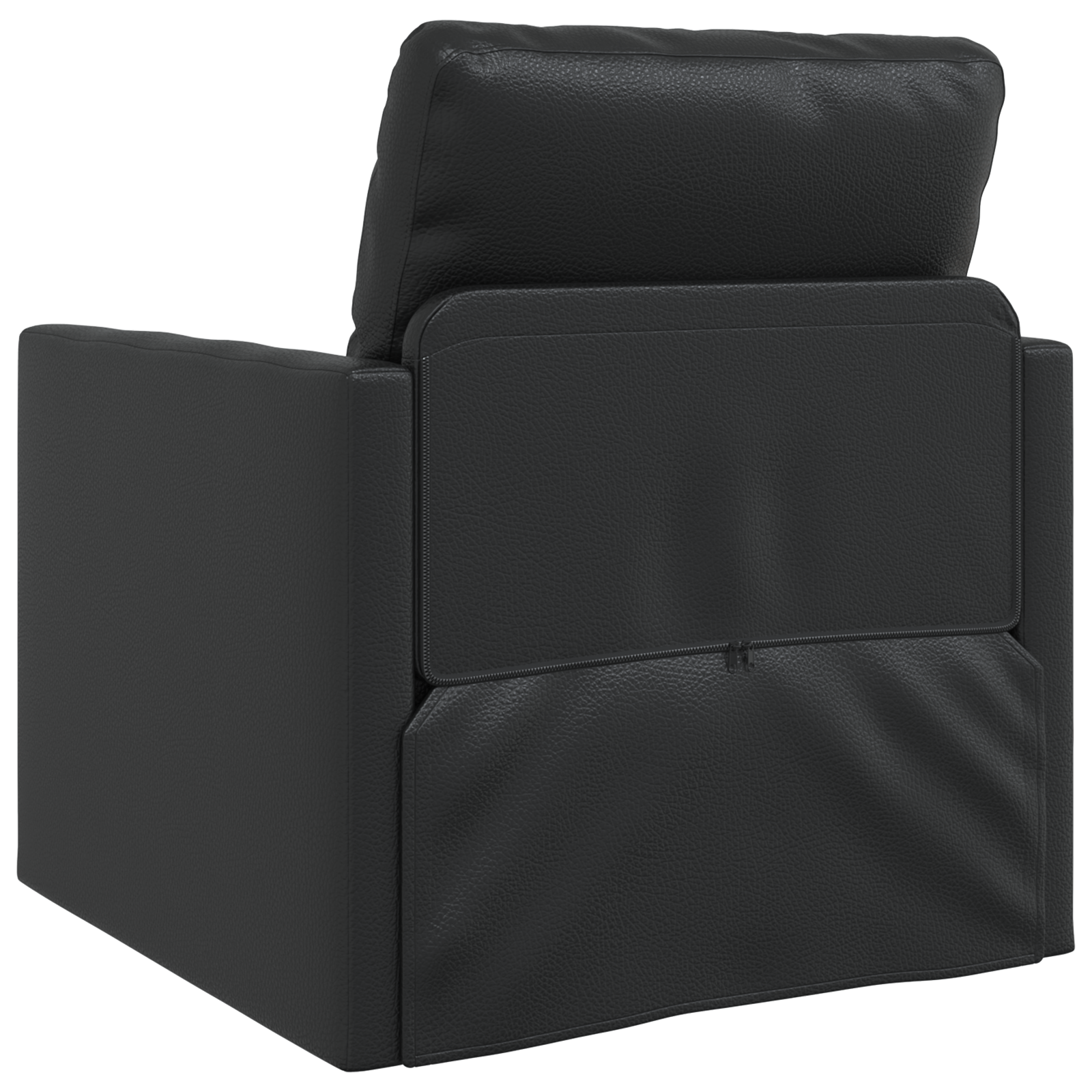 Fotoliul Floor Sofa Bed 2 în 1 Negru 74x77x81 cm Piele Artificială GartenMobel Dekor