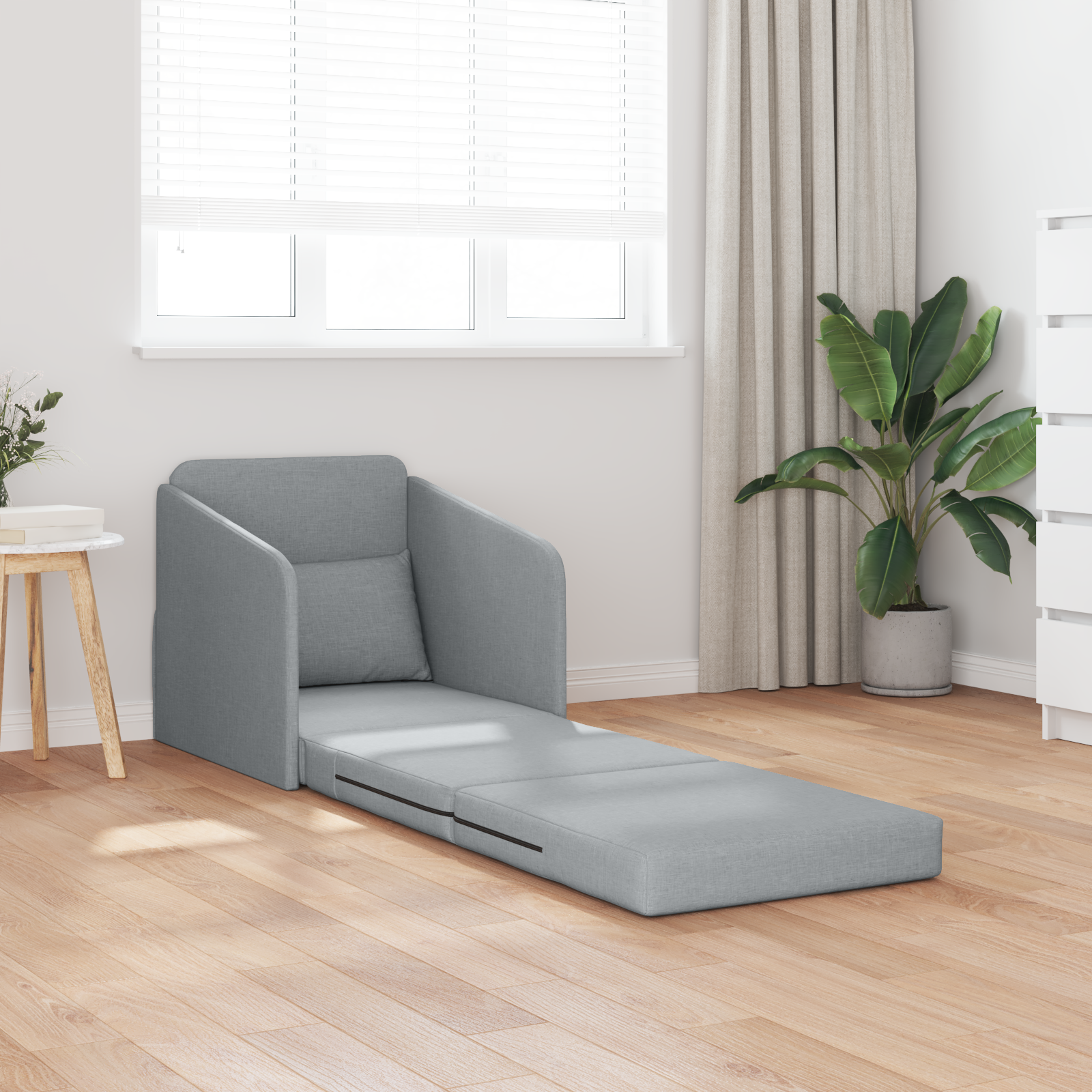 Sofa Pat 2-in-1 Gri Deschis 65x80x83 cm Tesatură GartenMobel Dekor