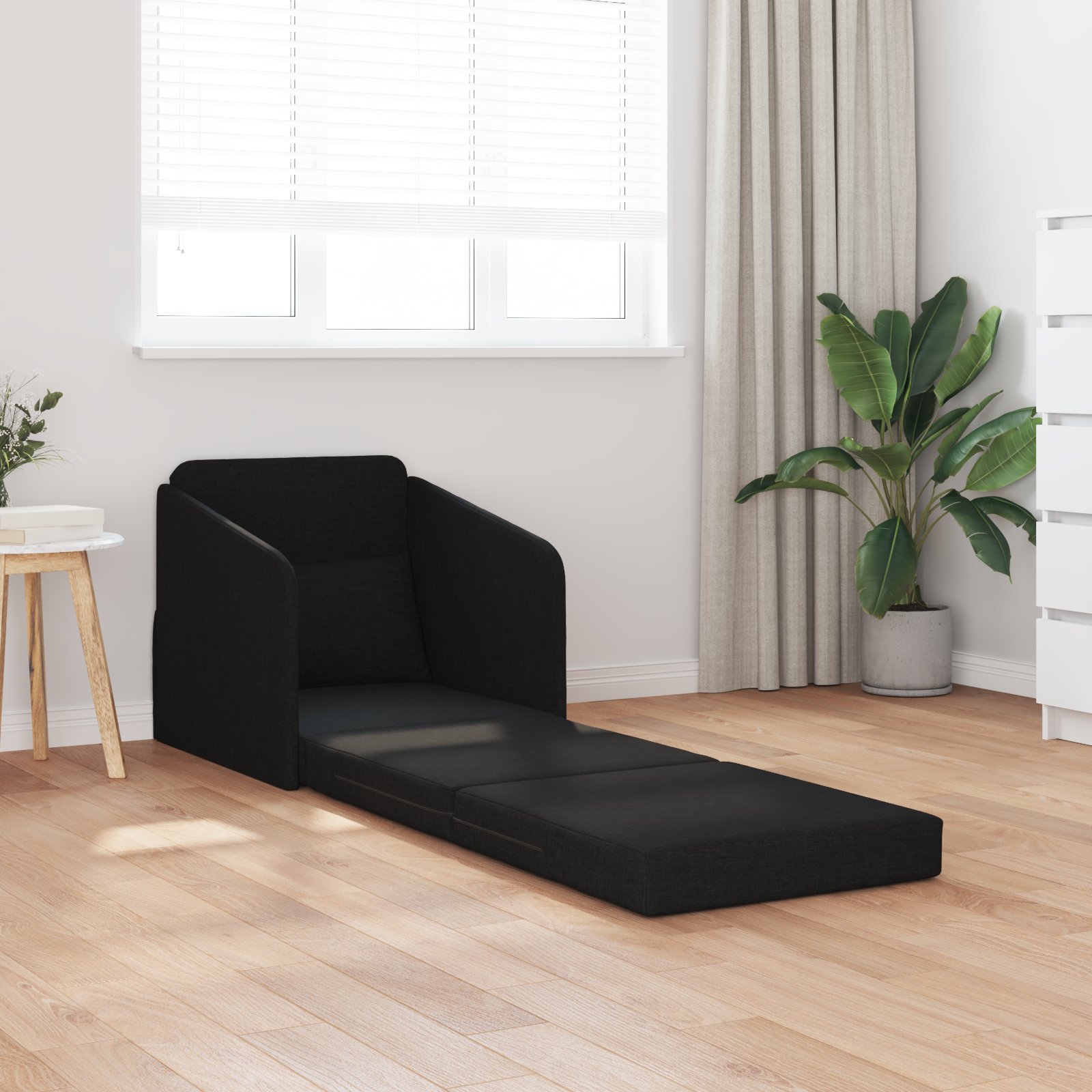 Sofa Pat 2-in-1 Negru 65x80x83 cm Material GartenMobel Dekor