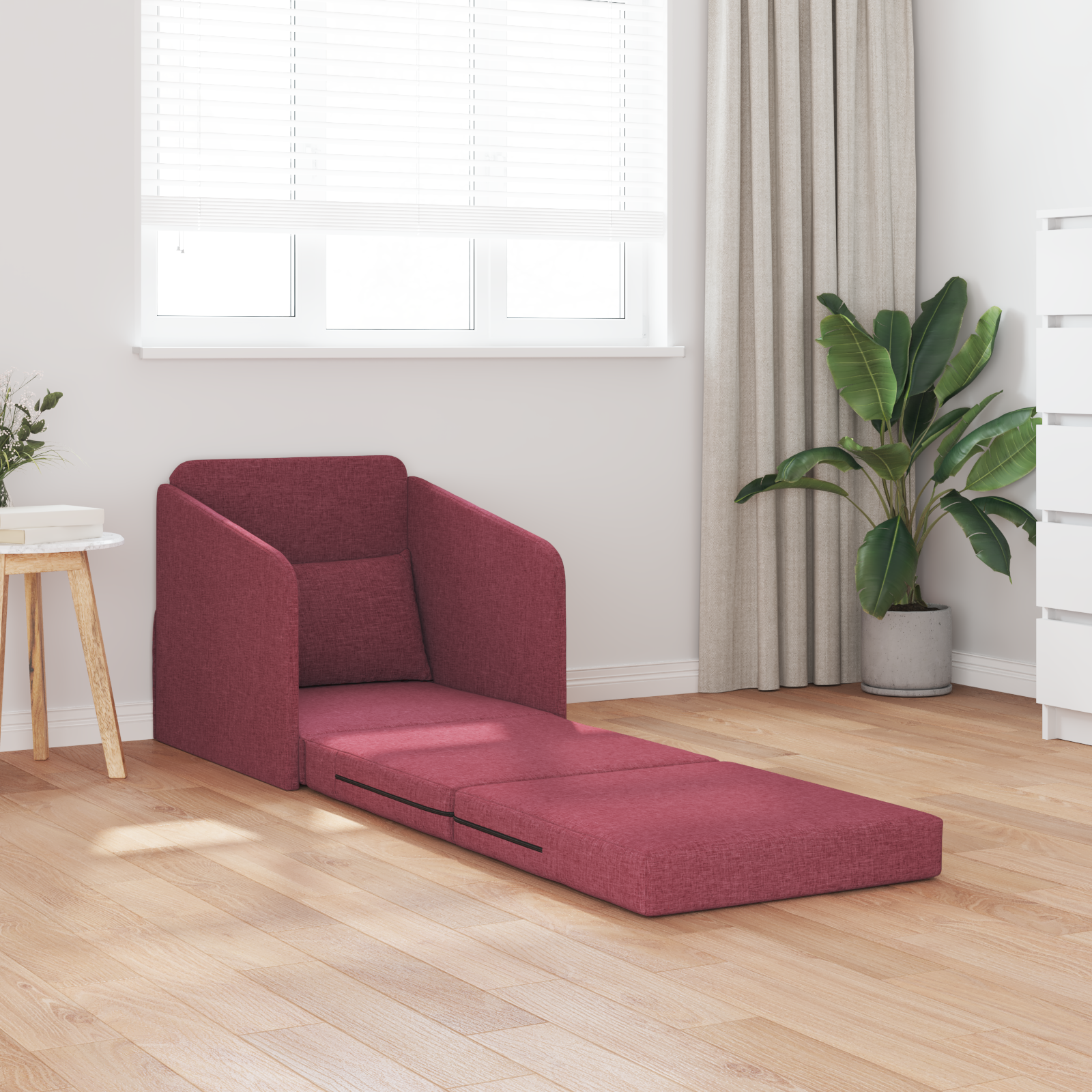 Sofa Pat de Pardoseală 2 în 1 Roșu Vin 65x80x83 cm Tesătură GartenMobel Dekor