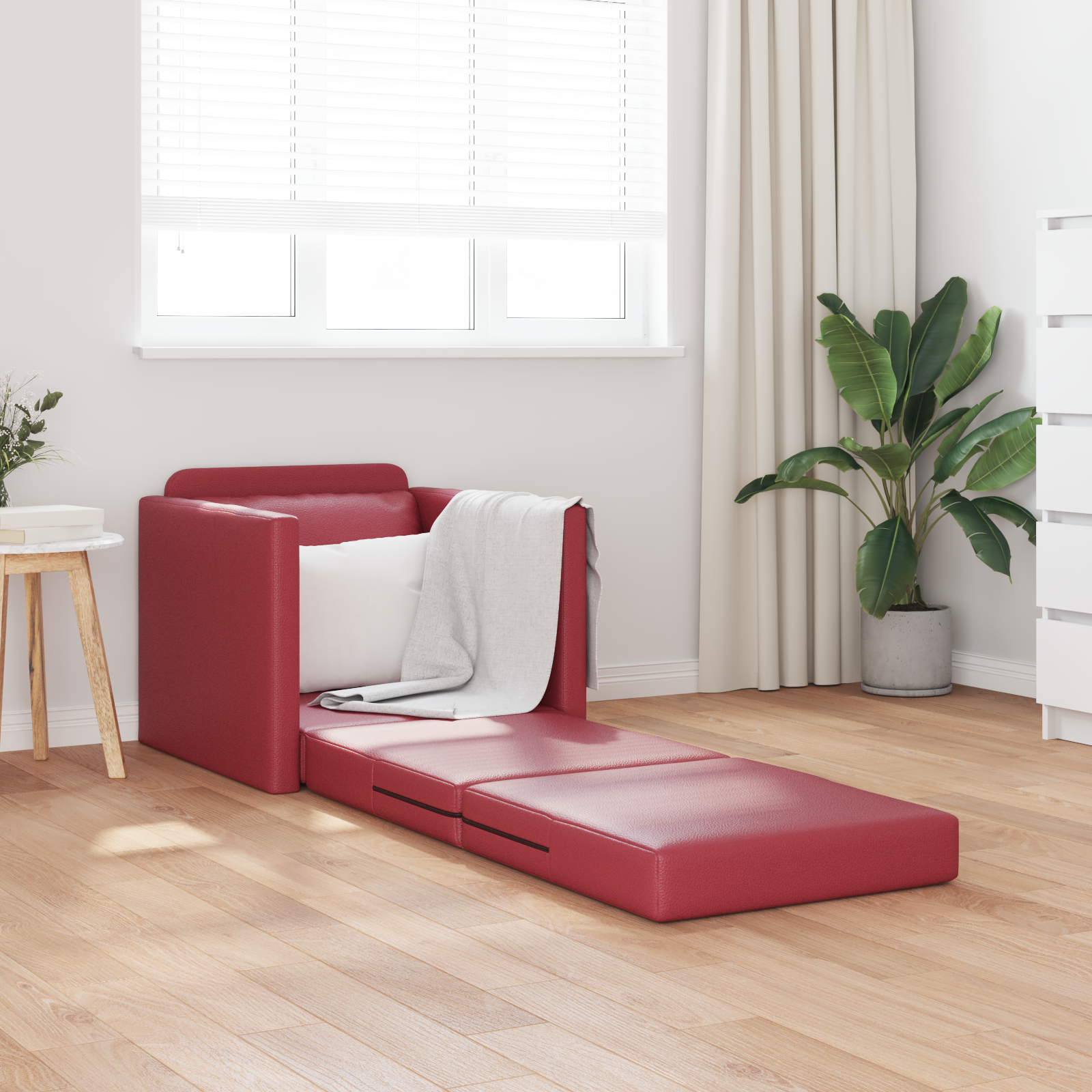 Sofa de podea 2 în 1 Bordo 74x77x81 cm Piele artificială GartenMobel Dekor