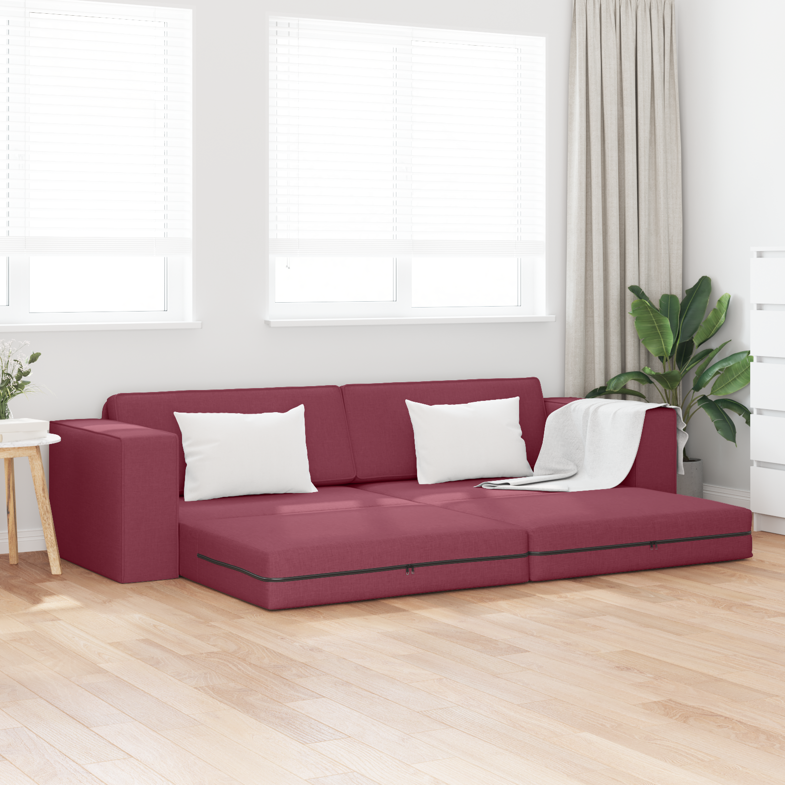 Canapea Pat 2 în 1 Bordó 245x150x60.5 cm GartenMobel Dekor