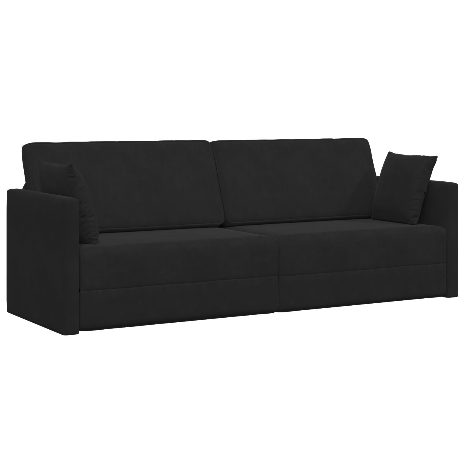 Canapea Pat 2 în 1 Neagră 213x144x60 cm Catifea GartenMobel Dekor