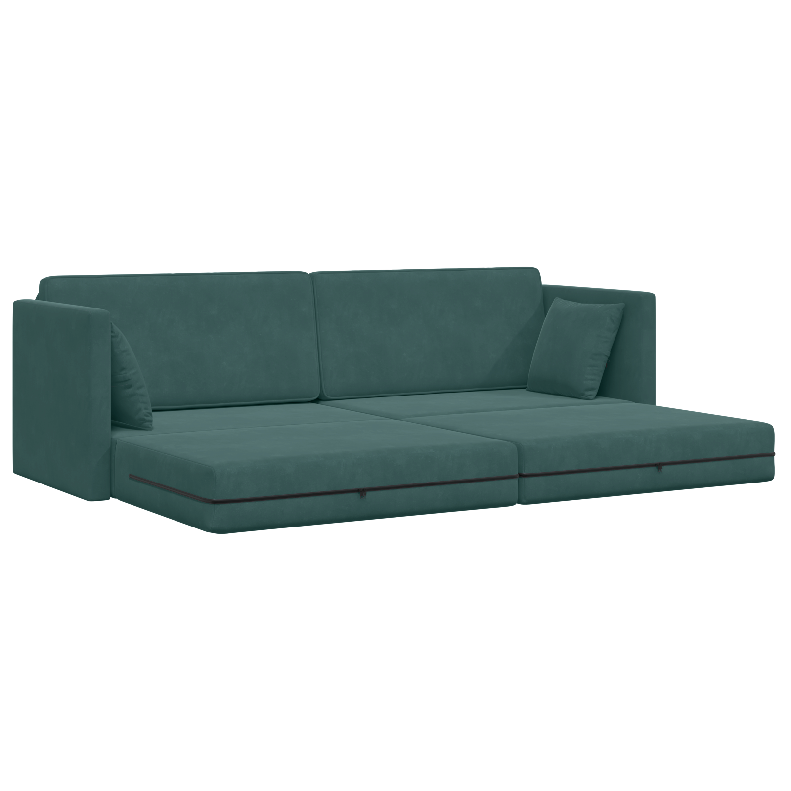 Canapea Pat 2 în 1 Verde Închis 213x144x60 cm Catifea GartenMobel Dekor