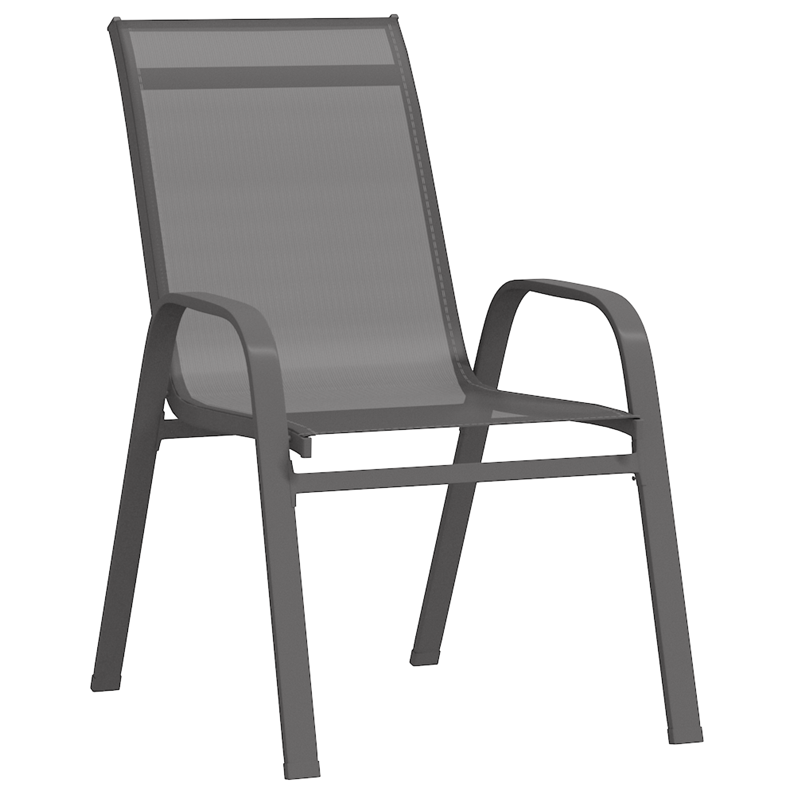 Set de mese de grădină de 7 piese gri din textil și oțel, Masa de grădină  neagră 160x80x73 cm din sticlă securizată GartenMobel Dekor