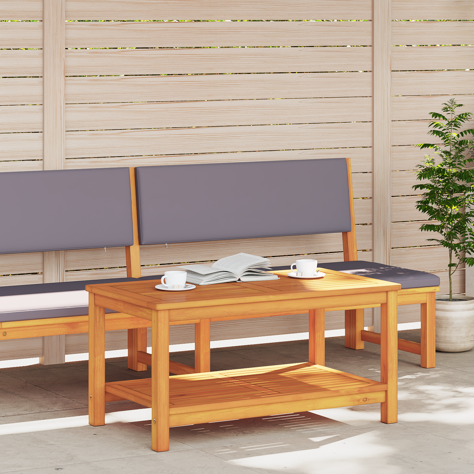 Masa de cafea 110x55x45 cm Lemn solid de acacia GartenMobel Dekor