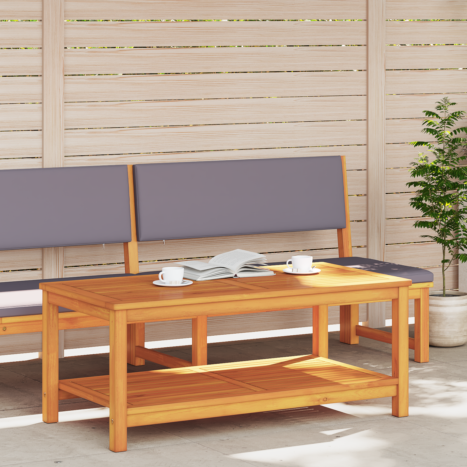 Masă de cafea 70x40x45 cm din lemn de acacia GartenMobel Dekor