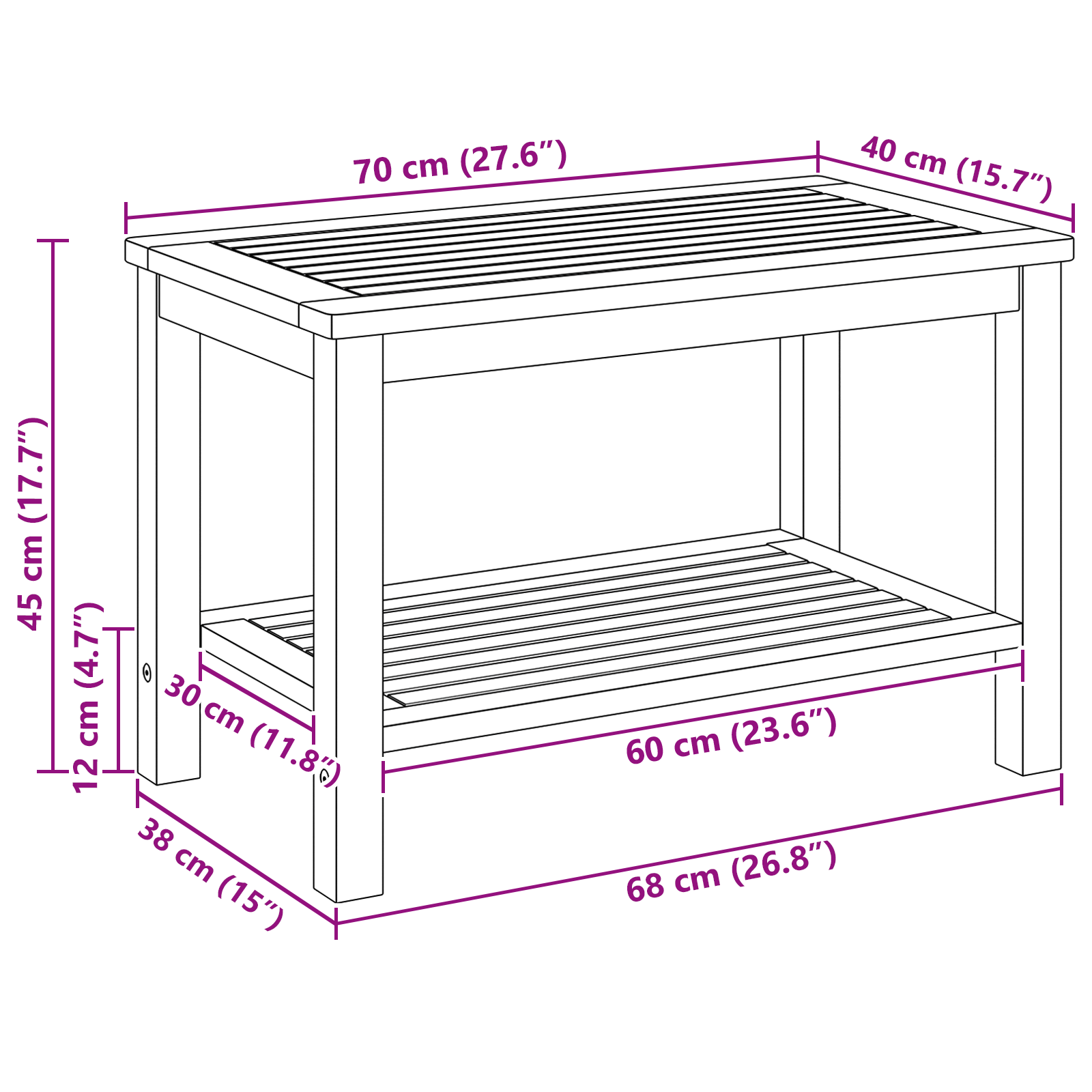 Masă de cafea 90x50x45 cm Lemn de acacia solid GartenMobel Dekor