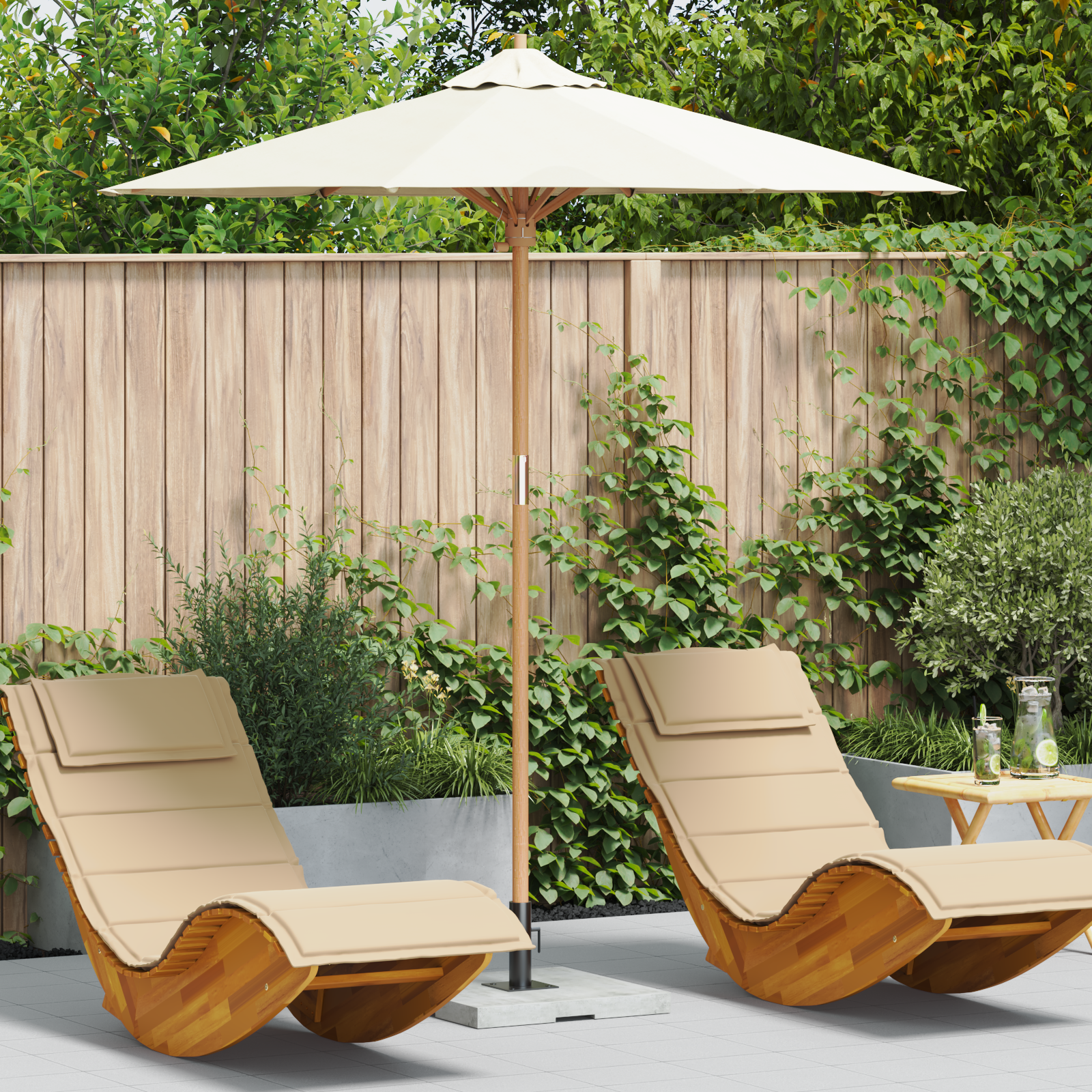 Parasol Grădină Crem 217x230 cm Bambus GartenMobel Dekor