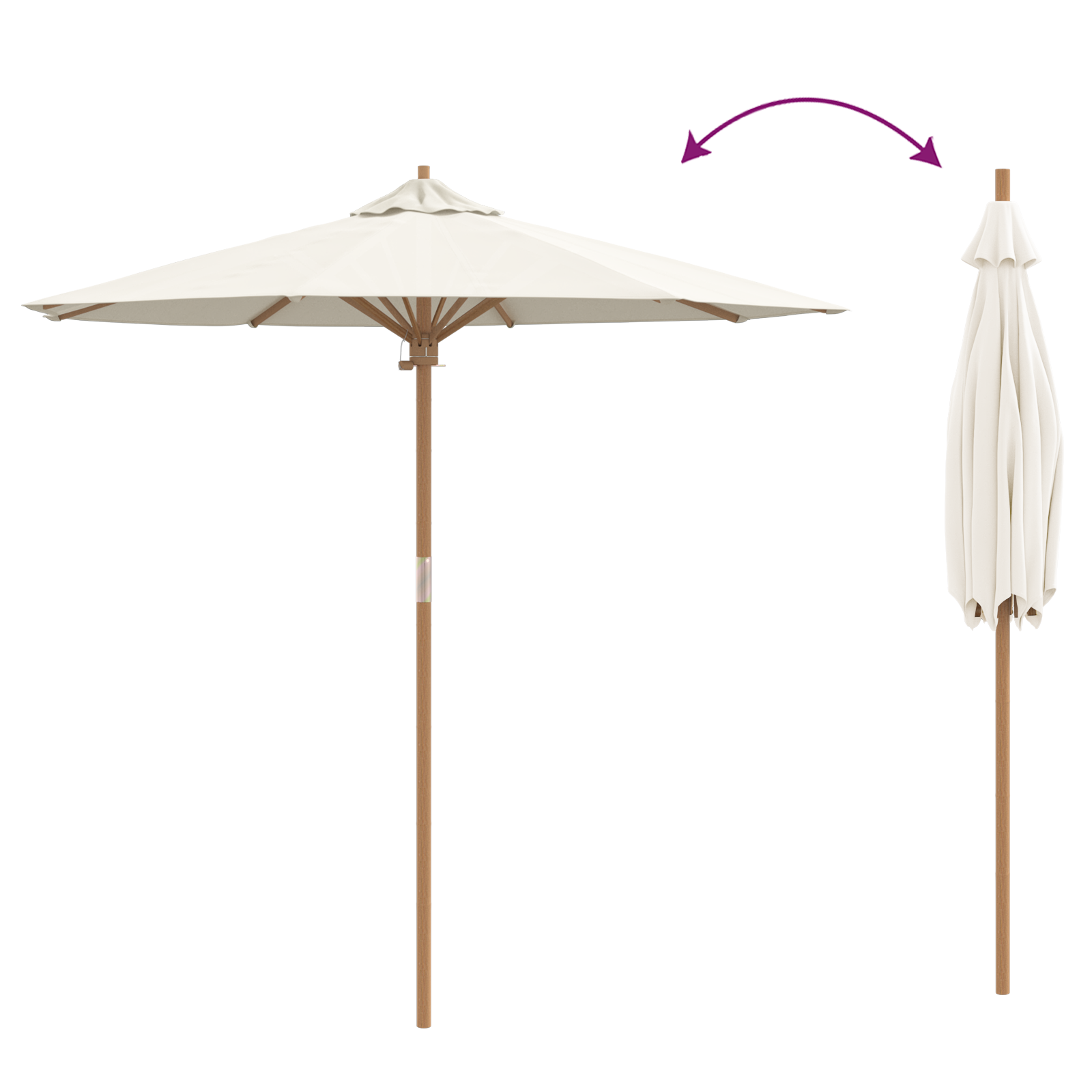 Parasol Grădină Crem 217x230 cm Bambus GartenMobel Dekor