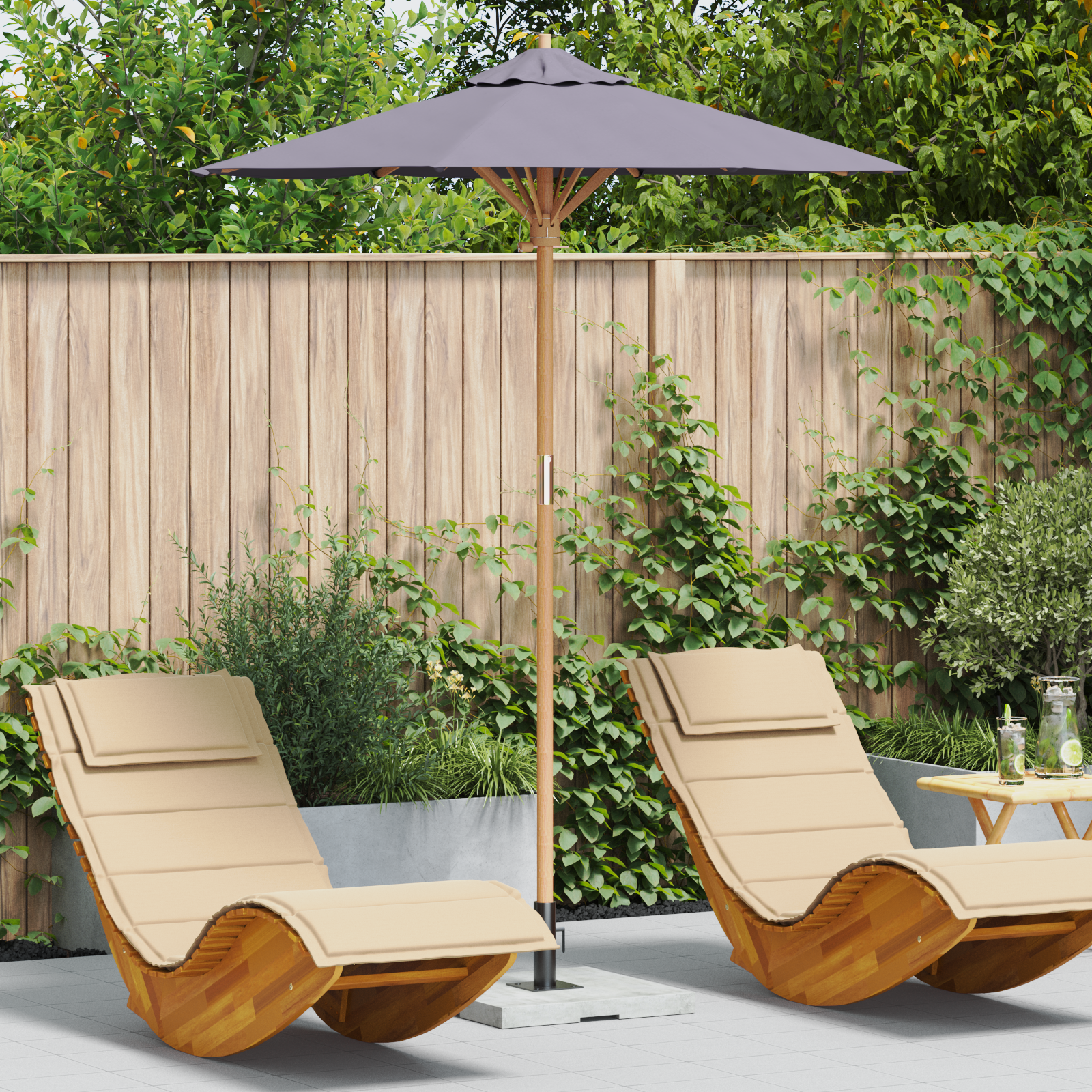 Parasol de Grădină Gri Închis 180x230 cm Bambus GartenMobel Dekor