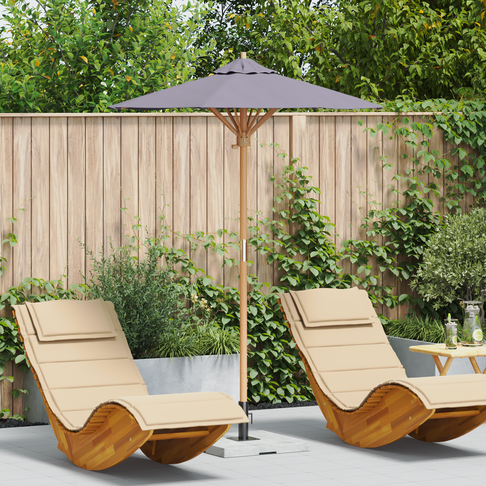 Parasol de Grădină Gri Întunecat 150x210 cm Bambus GartenMobel Dekor
