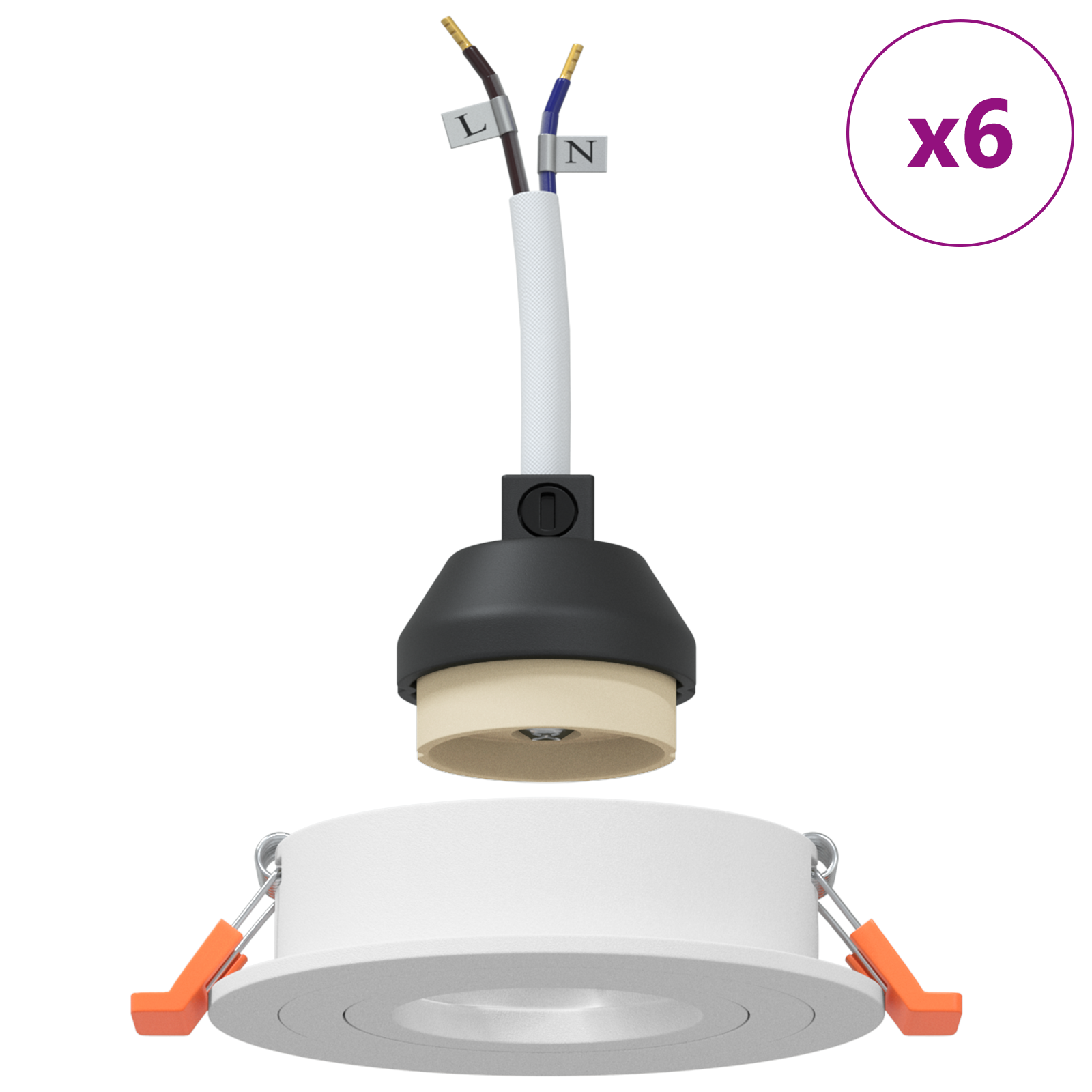 Spoturi încorporate 6 buc Rotund GU10 Alb Ø91 mm GartenMobel Dekor