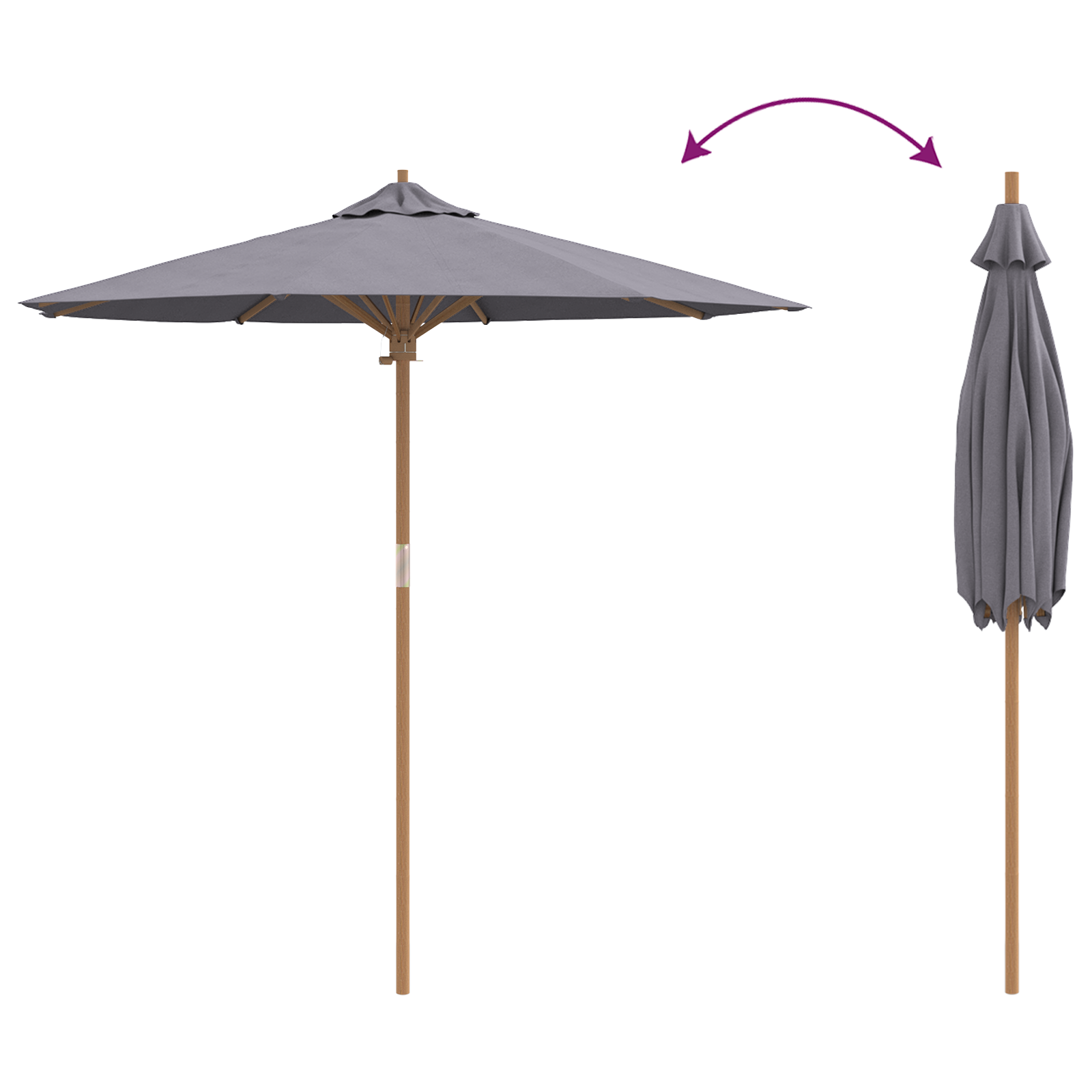 Umbrela de Grădină Antracit 217x230 cm Bambus GartenMobel Dekor
