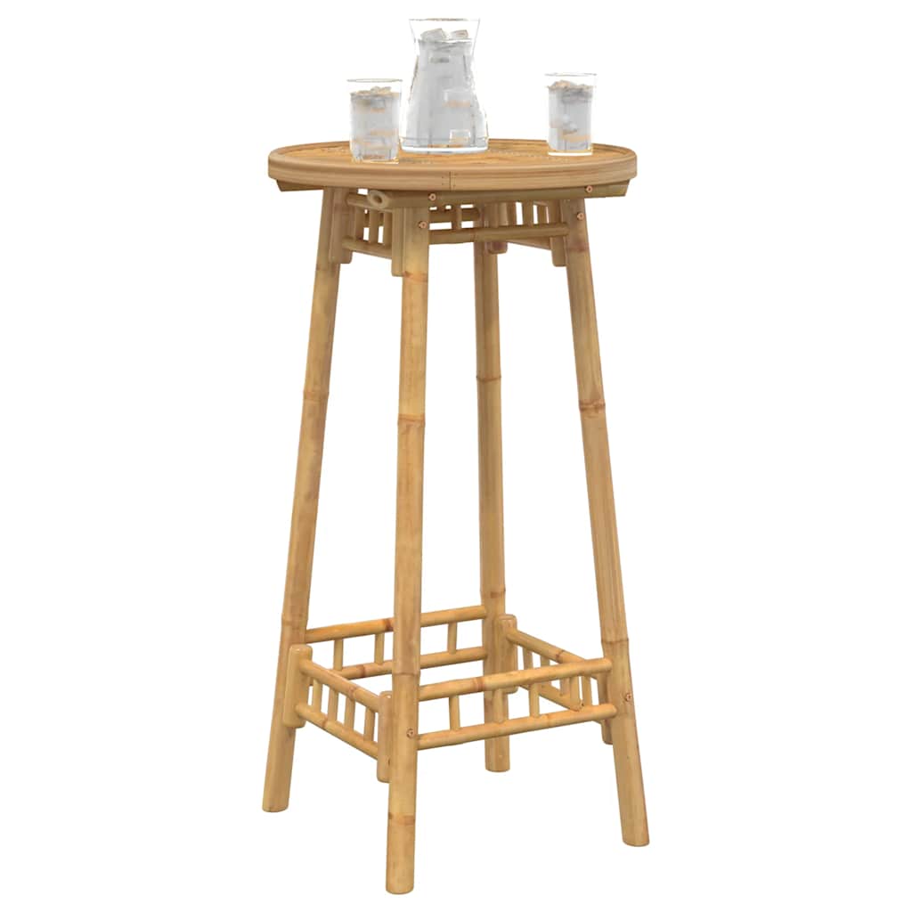 Masă de bar pentru exterior rotundă Ø55x100 cm din bambus GartenMobel Dekor