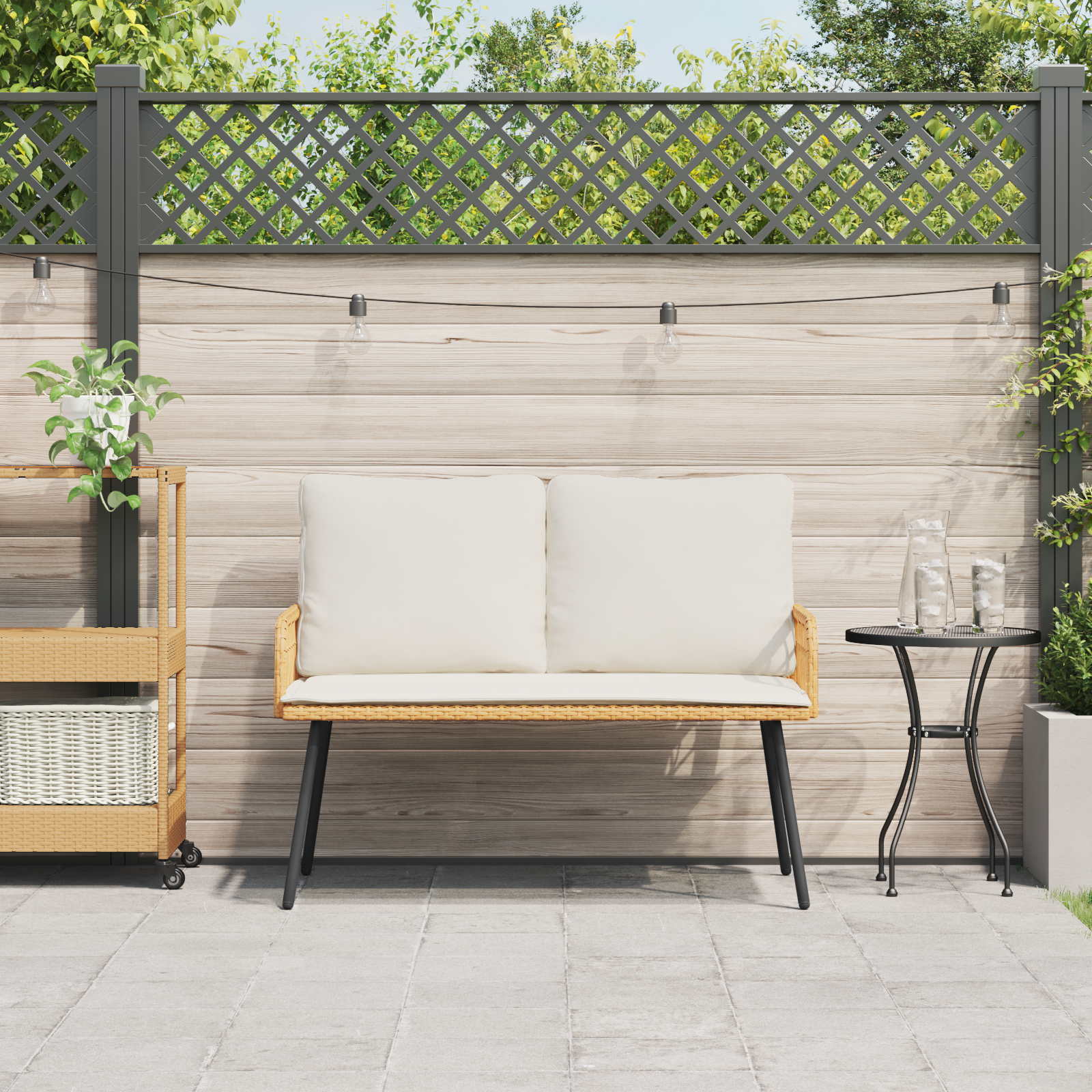 Bancă de grădină  Natural 114x64x78 cm din poliratan GartenMobel Dekor
