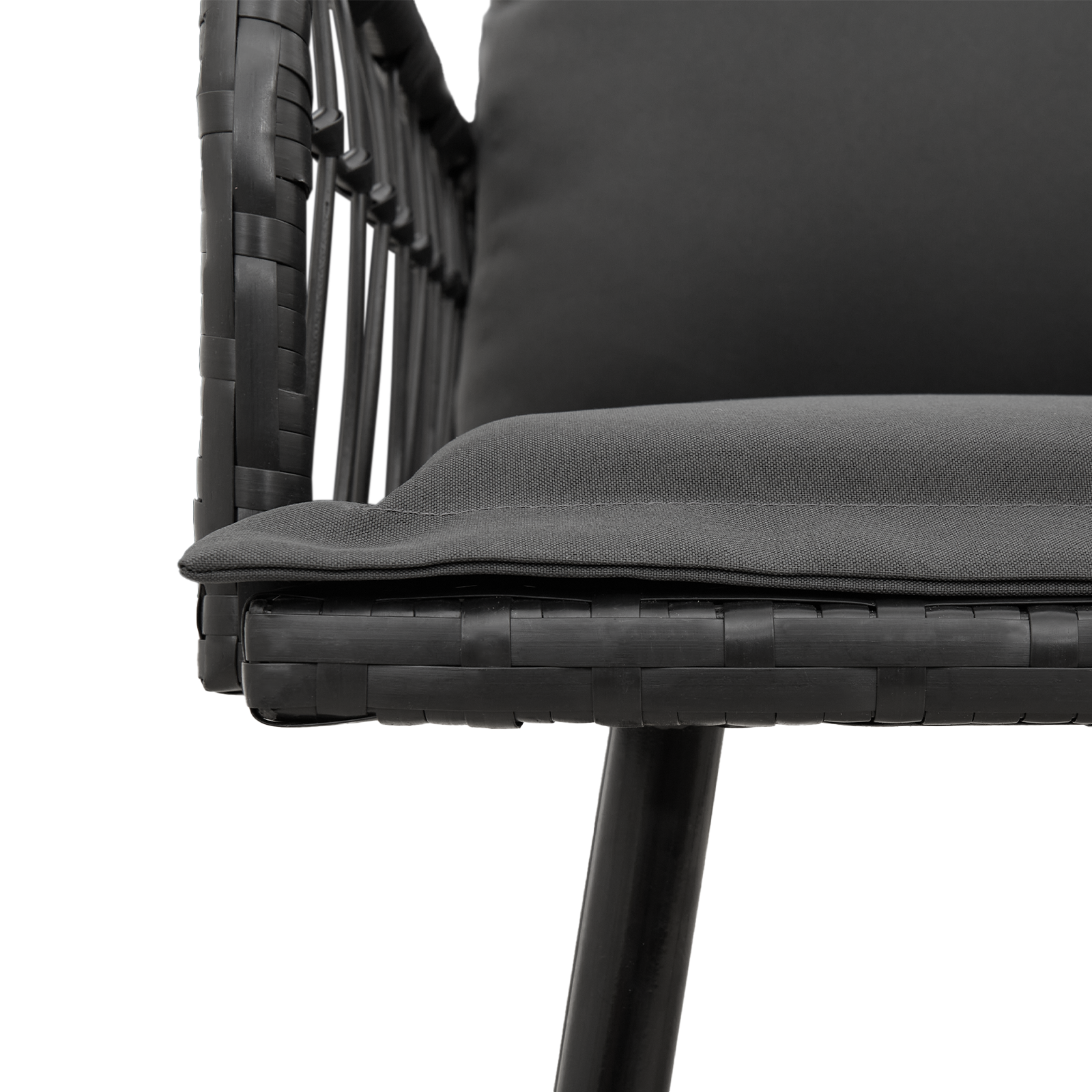 bancă de grădină  Negru 114x64x78 cm Poliratan GartenMobel Dekor