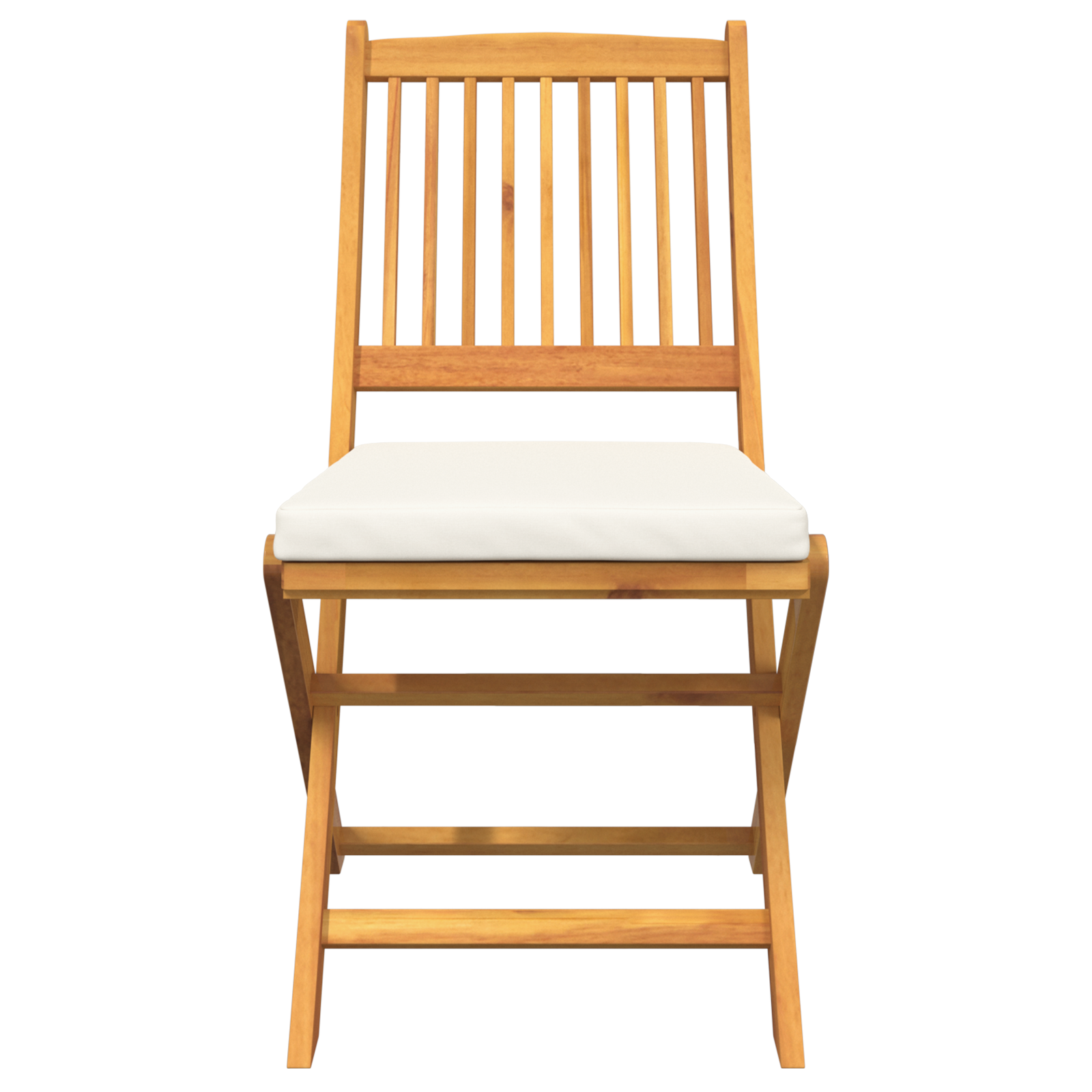 Scaune de grădină pliabile  cu perne albe 2 buc Lemn masiv de acacia GartenMobel Dekor