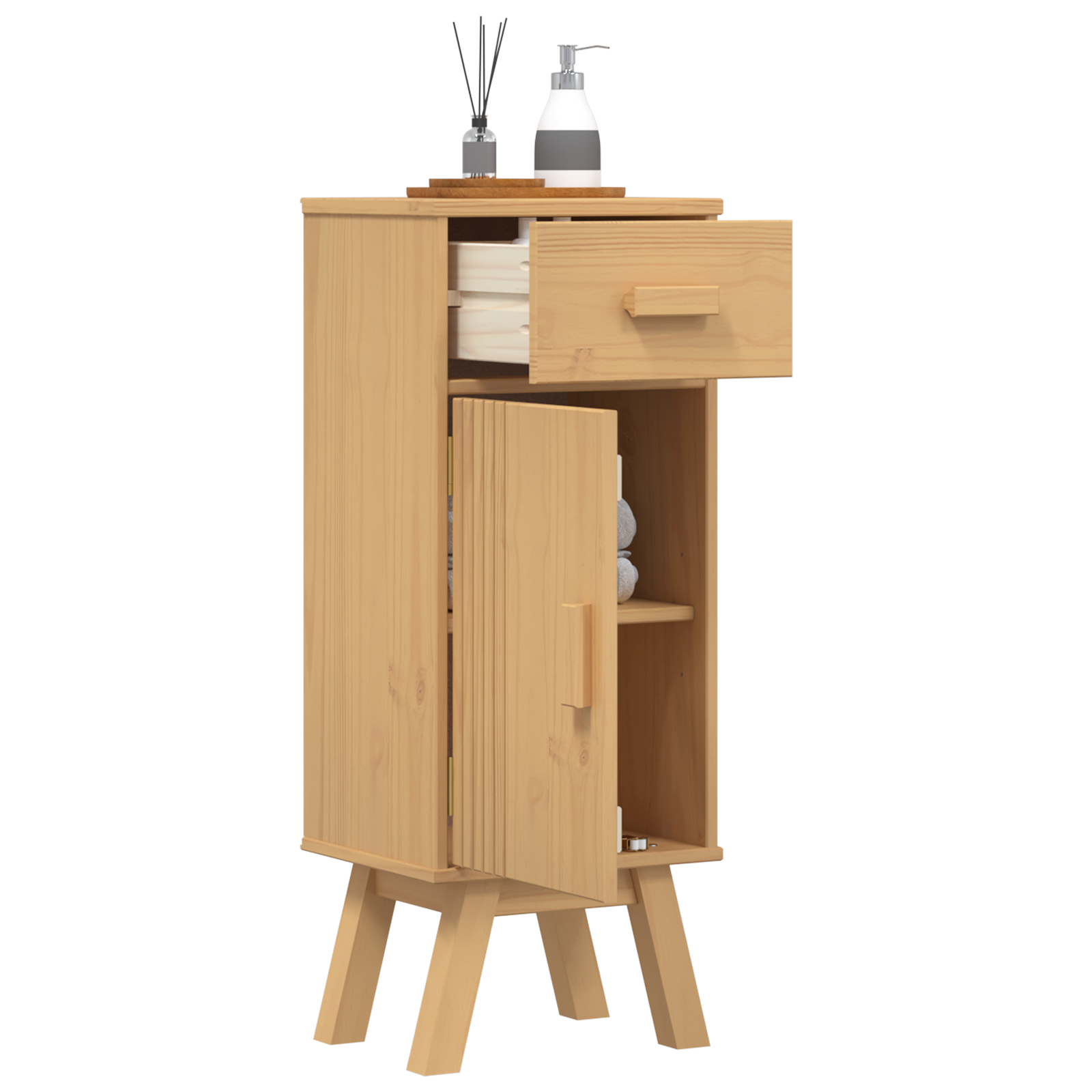 Mobilier de baie  35x30x90 cm din lemn masiv de pin GartenMobel Dekor