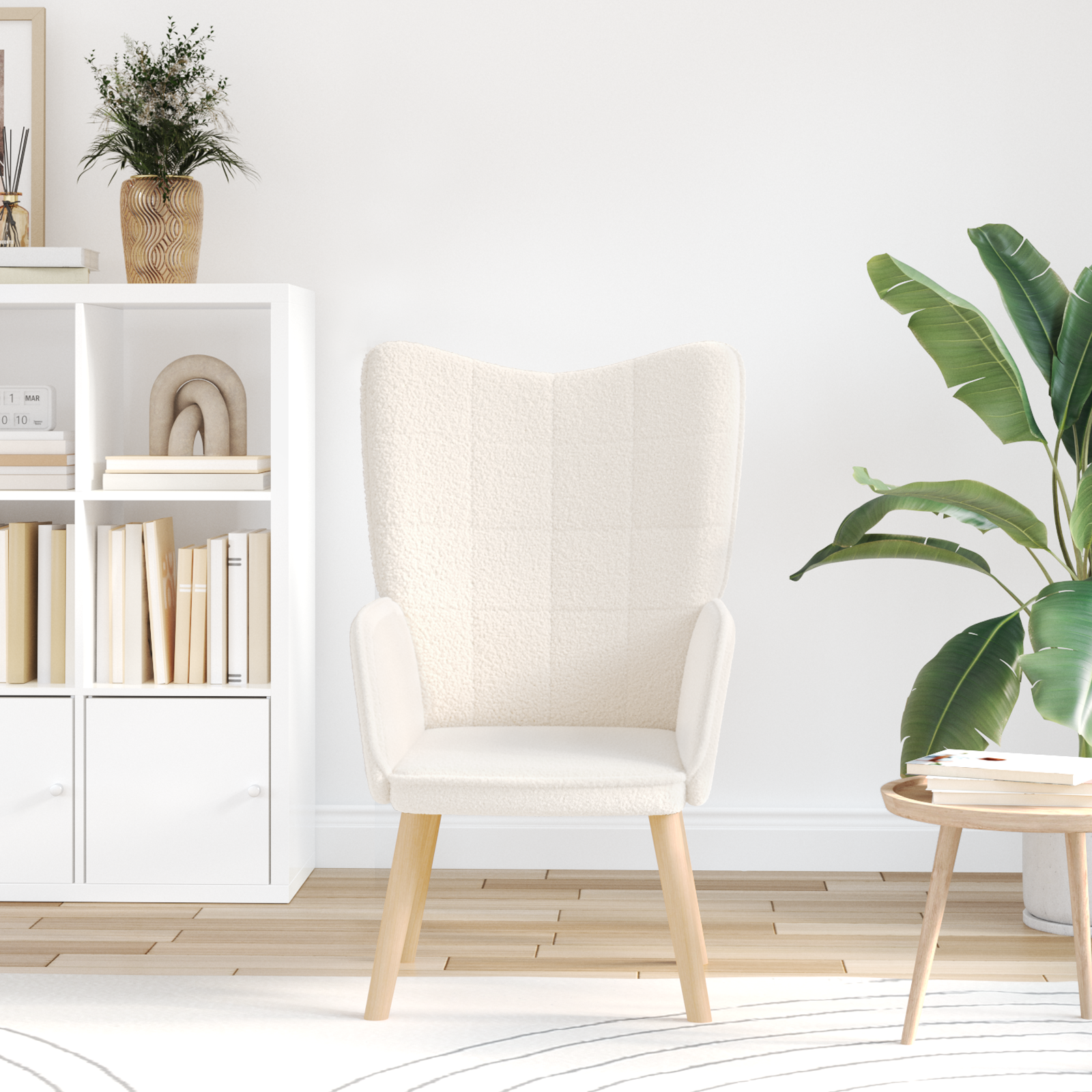 fotoliu relaxant  crem din material asemănător lânii GartenMobel Dekor