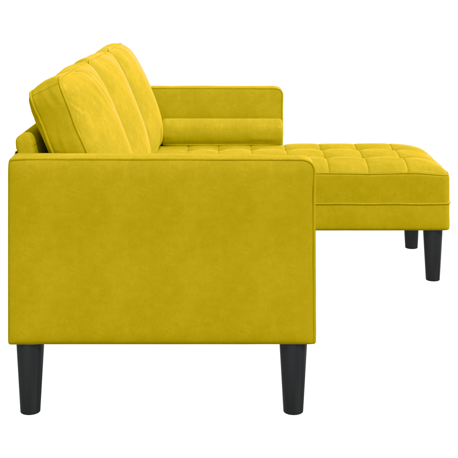 Canapea în formă de L Galben 173x131x67 cm Catifea GartenMobel Dekor