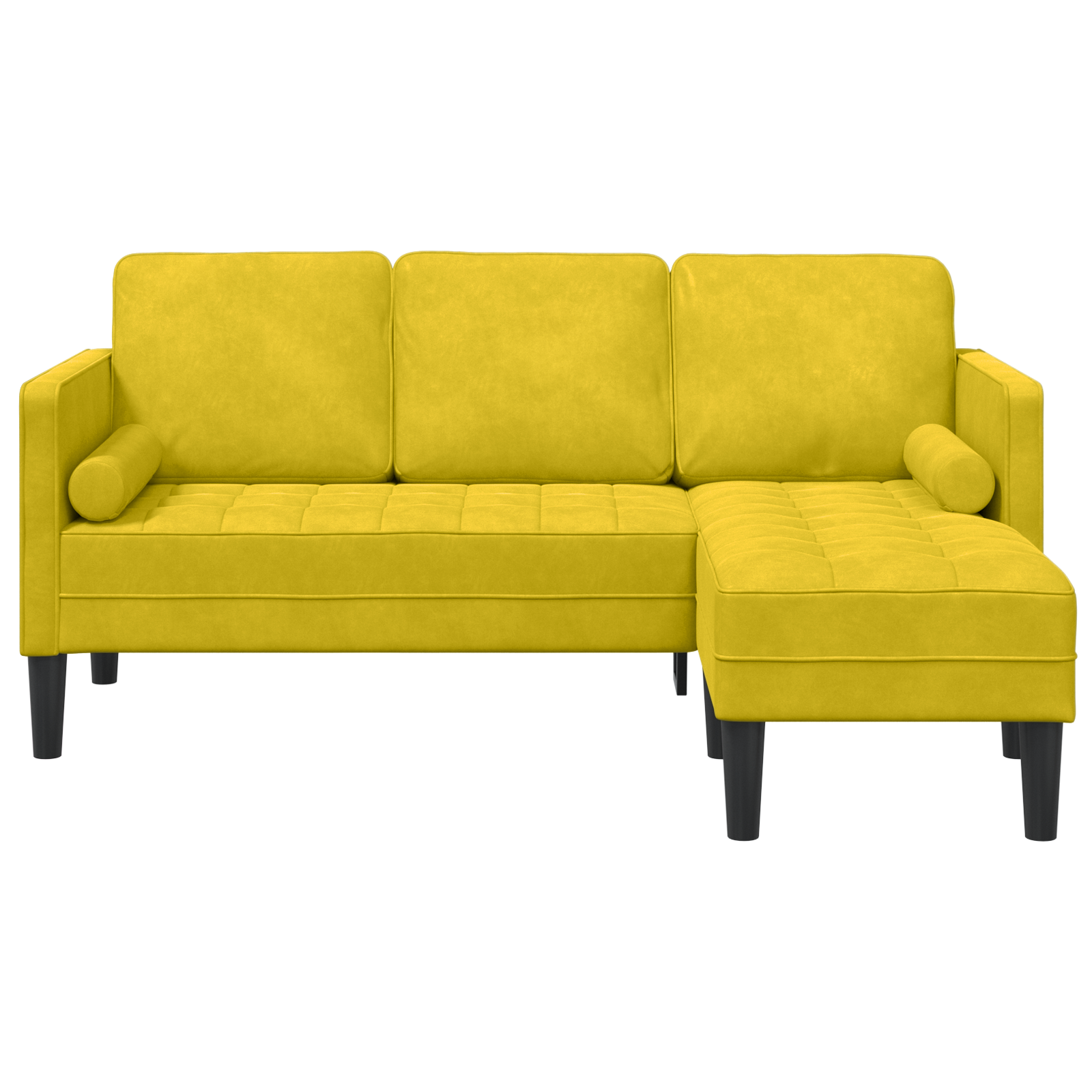 Canapea în formă de L Galben 173x131x67 cm Catifea GartenMobel Dekor