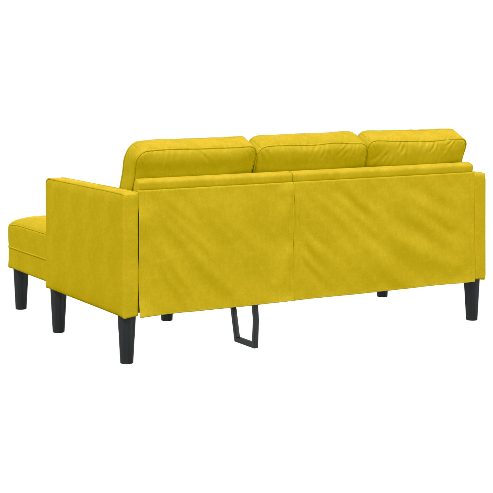Canapea în formă de L Galben 173x131x67 cm Catifea GartenMobel Dekor