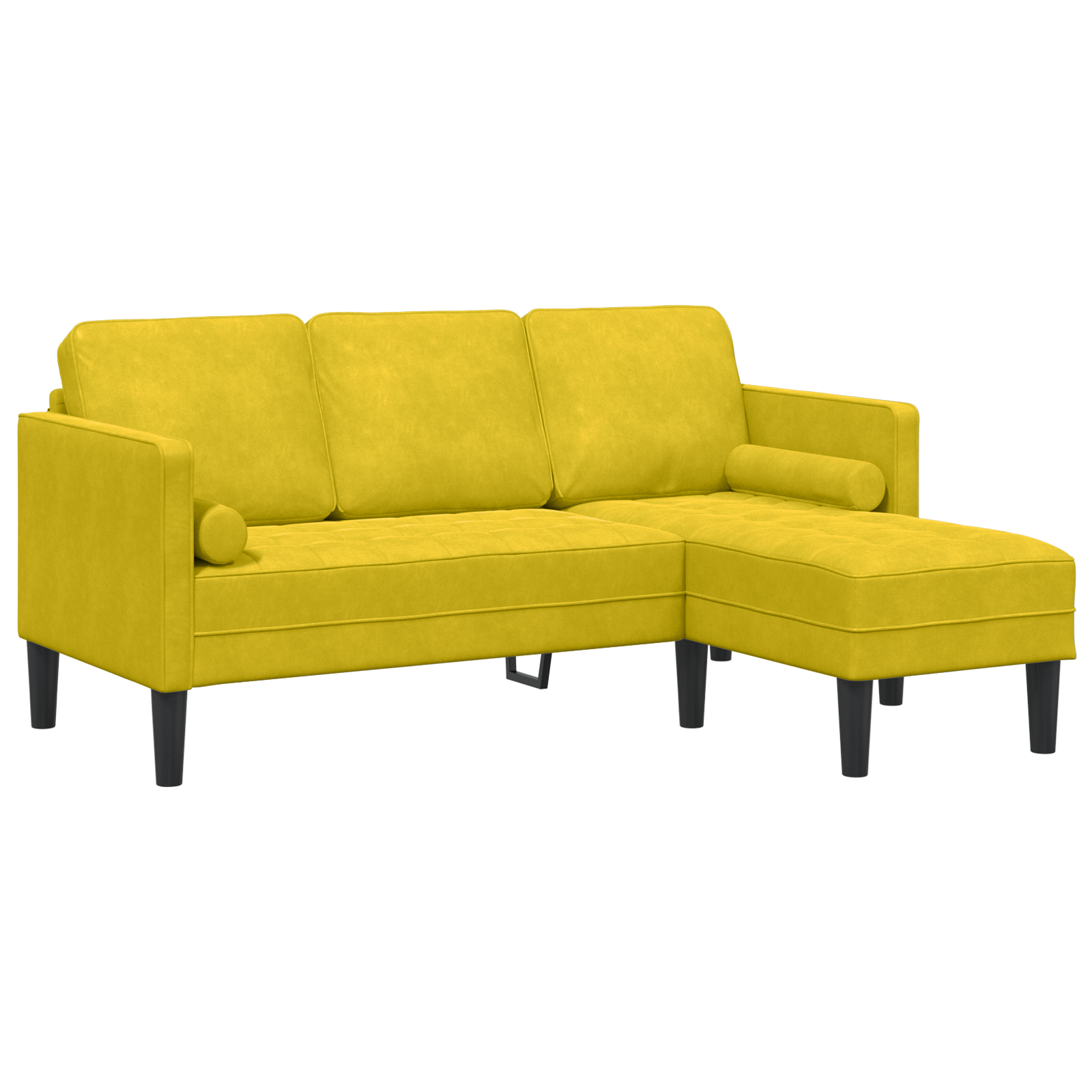 Canapea în formă de L Galben 173x131x67 cm Catifea GartenMobel Dekor