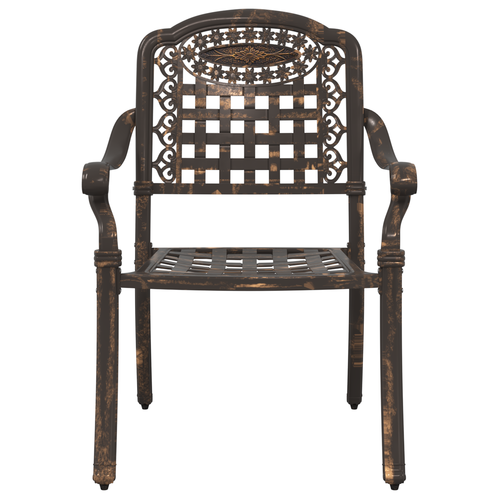 Scaune de grădină  2 bucăți din aluminiu turnat bronzat GartenMobel Dekor
