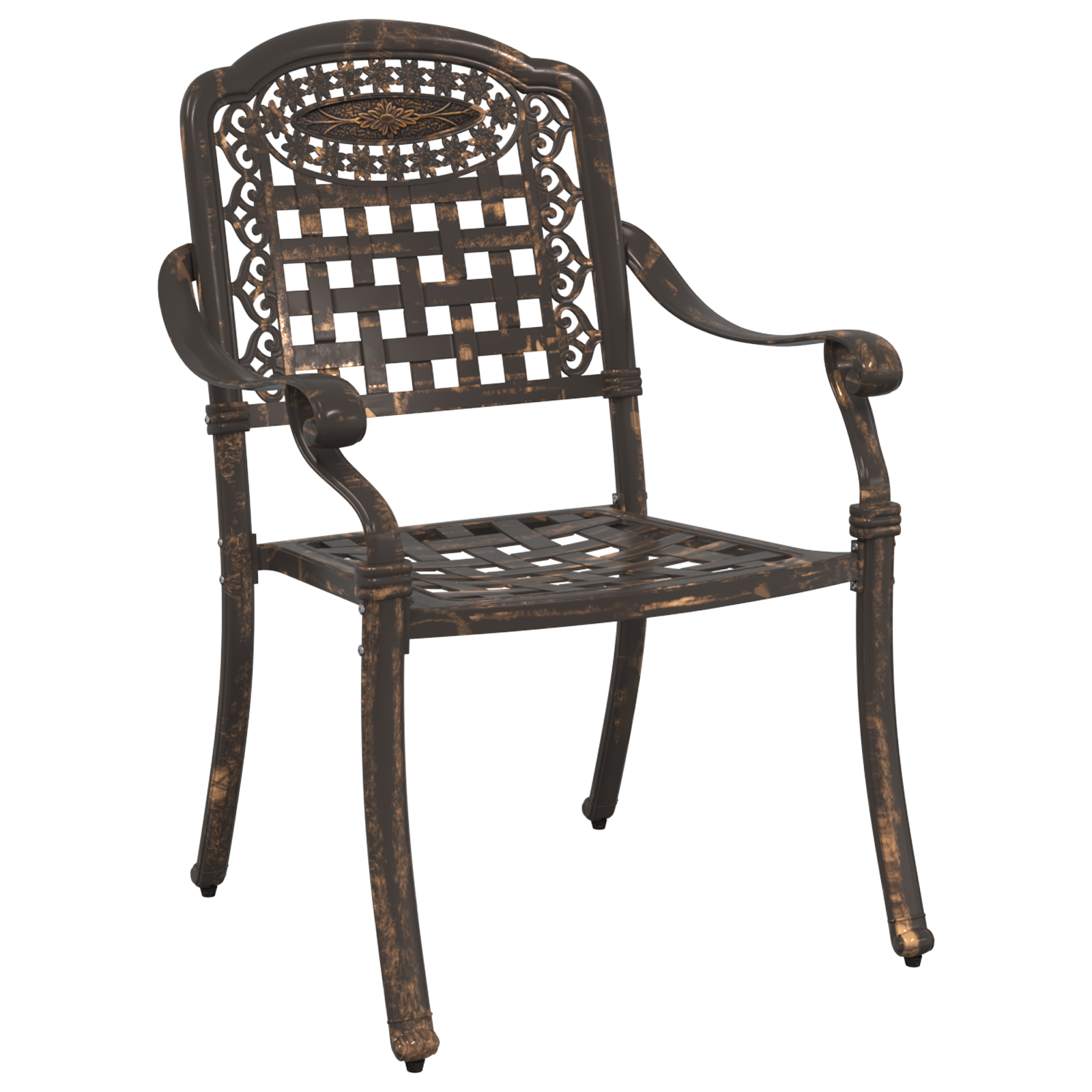 Scaune de grădină  2 bucăți din aluminiu turnat bronzat GartenMobel Dekor