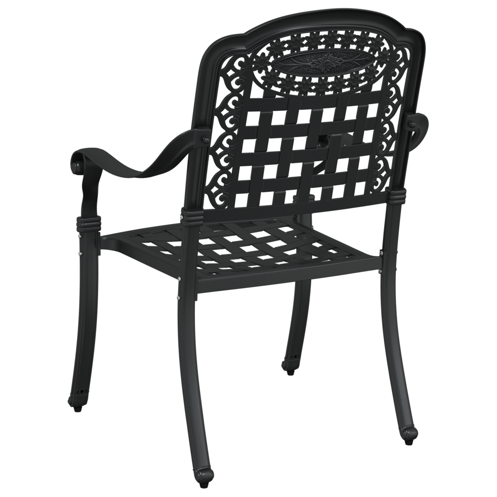 Set de 2 scaune de grădină  - Negru, din fontă și aluminiu GartenMobel Dekor