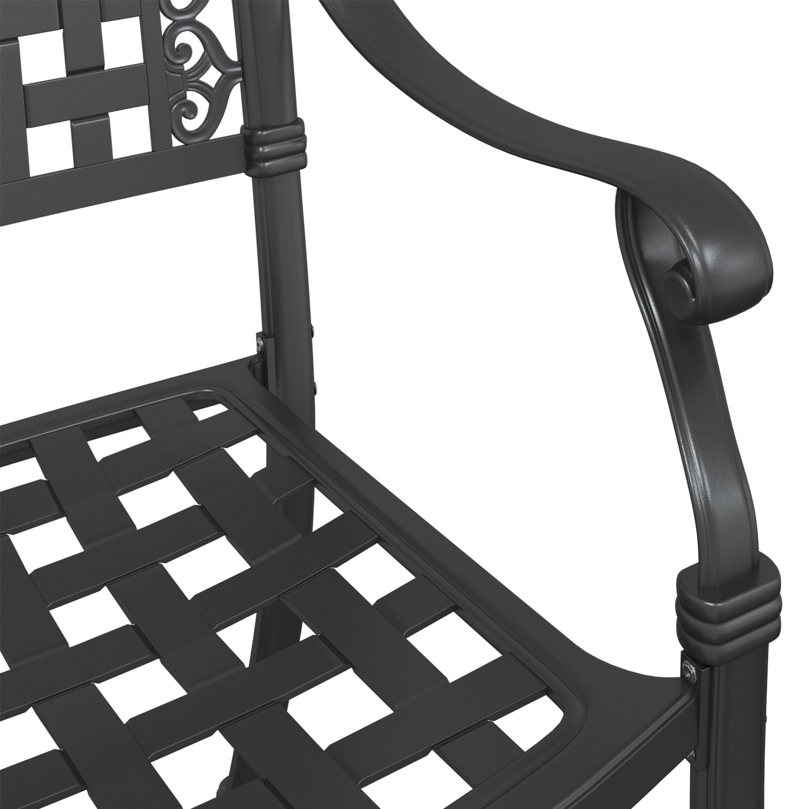 Set de 2 scaune de grădină  - Negru, din fontă și aluminiu GartenMobel Dekor