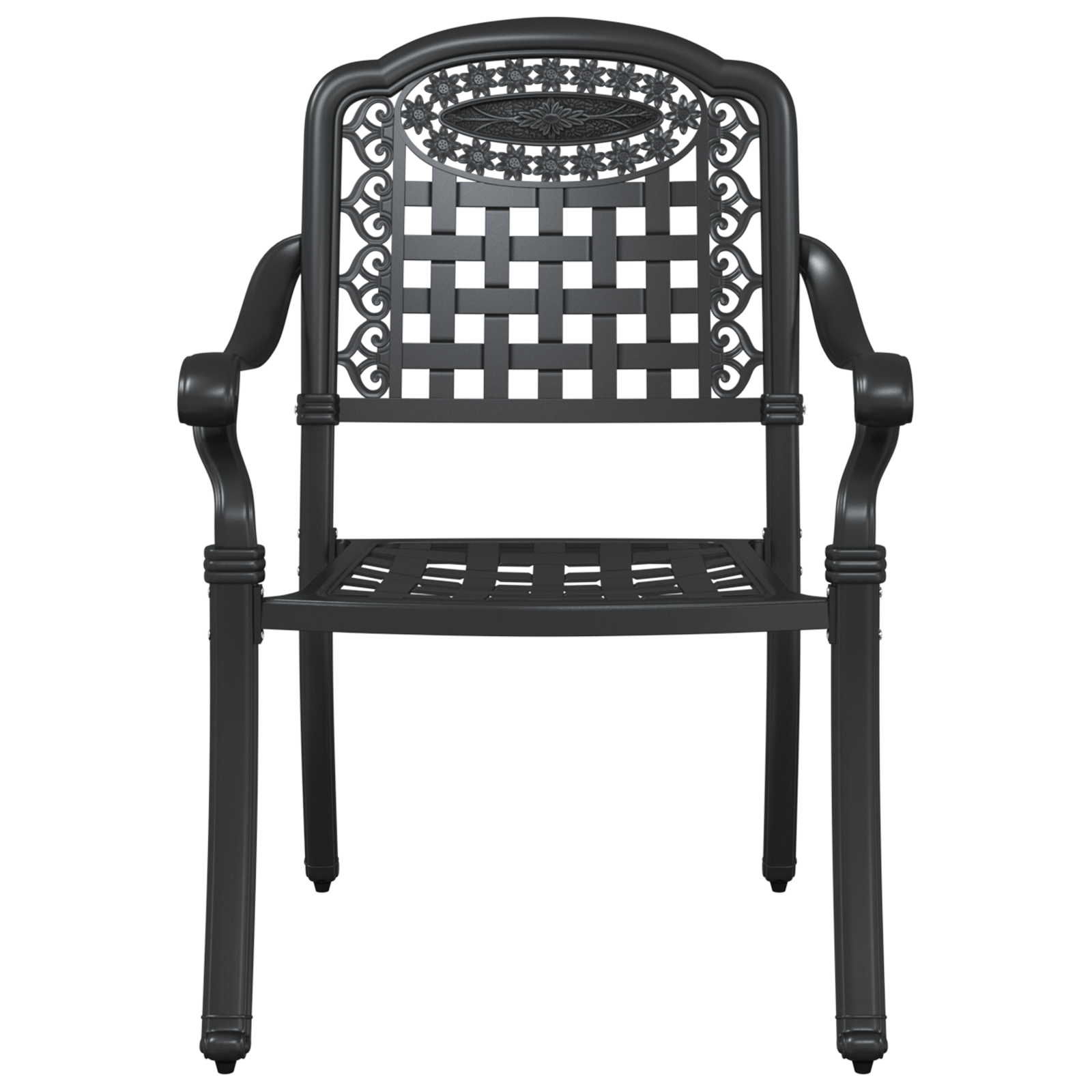 Set de 2 scaune de grădină  - Negru, din fontă și aluminiu GartenMobel Dekor
