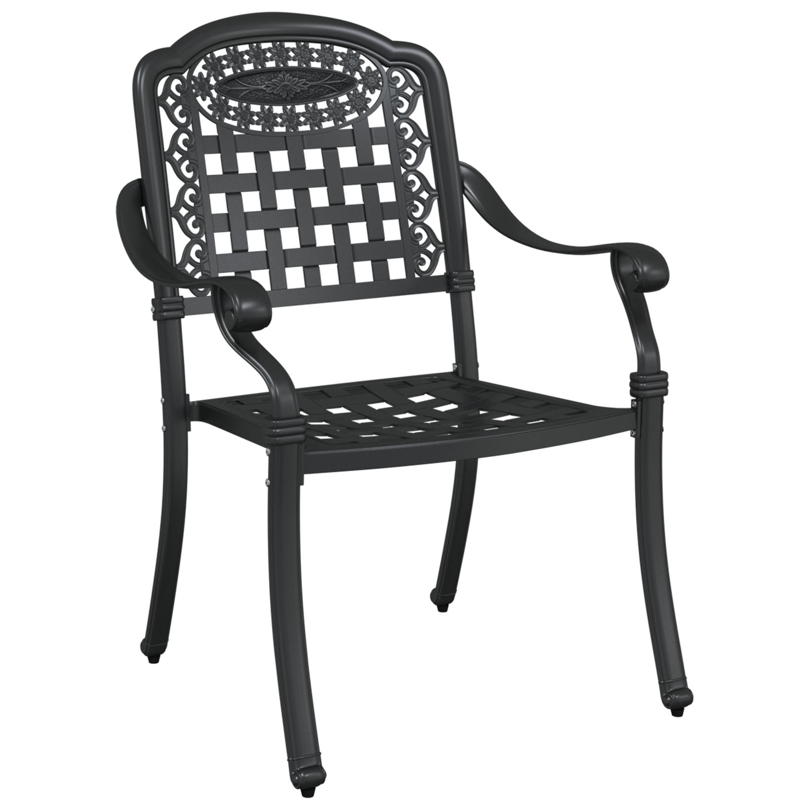 Set de 2 scaune de grădină  - Negru, din fontă și aluminiu GartenMobel Dekor