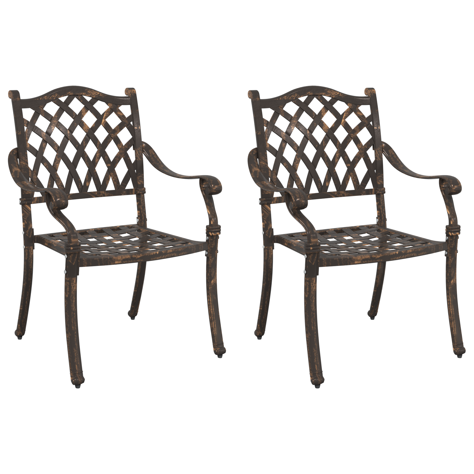 Set de 2 scaune de grădină  din aluminiu bronzat GartenMobel Dekor