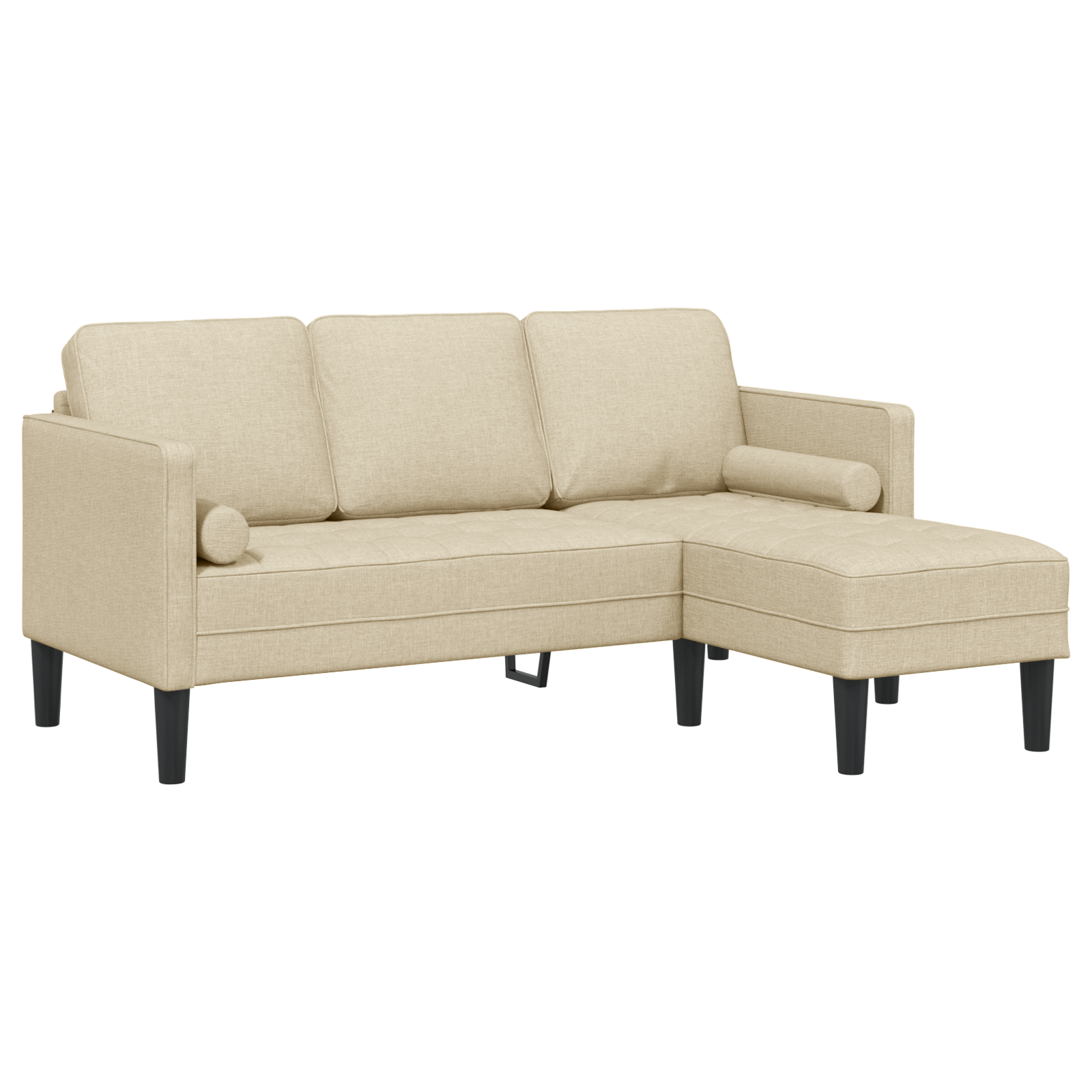 Sofa L cu 3 locuri  Crem 160 cm din țesătură GartenMobel Dekor