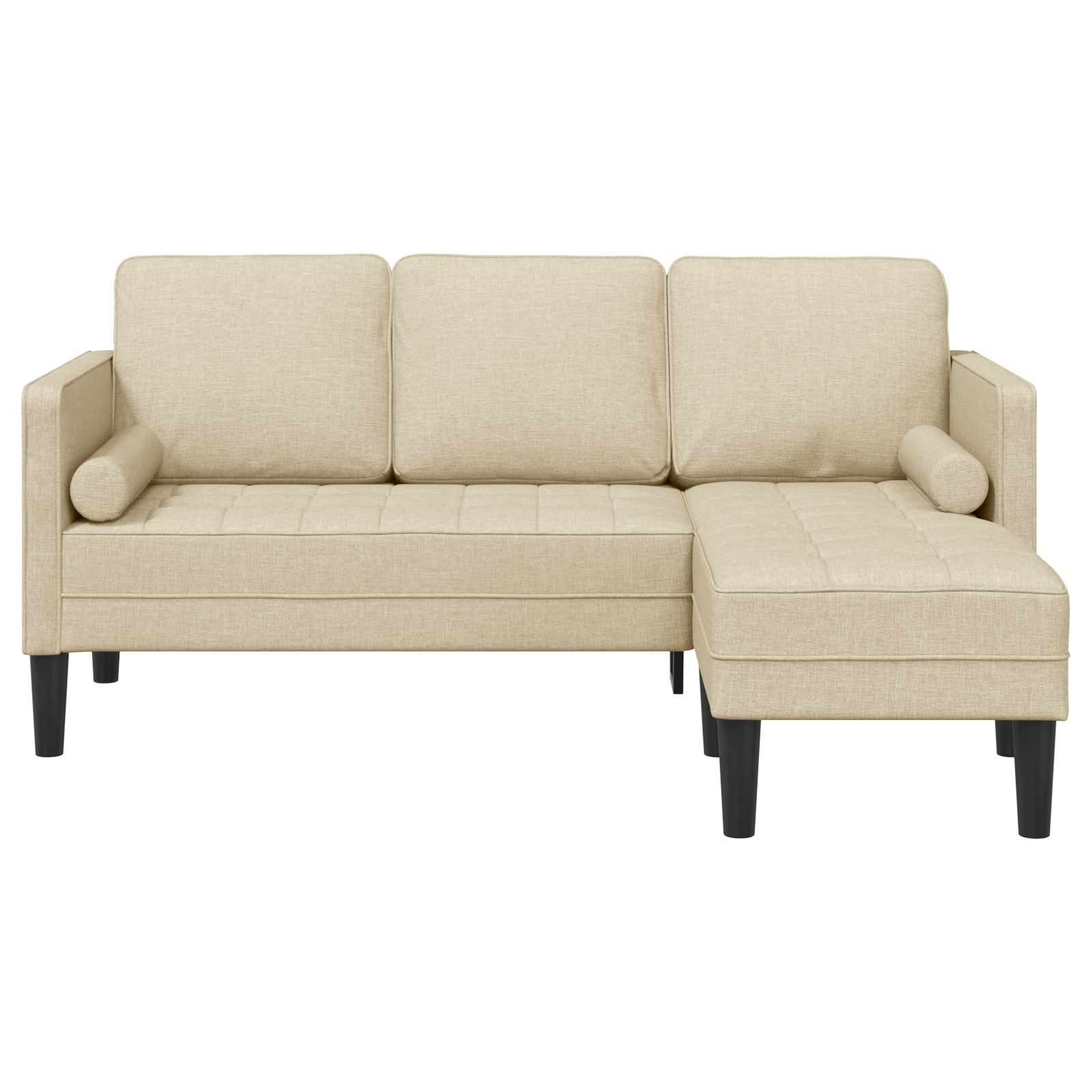 Sofa L cu 3 locuri  Crem 160 cm din țesătură GartenMobel Dekor