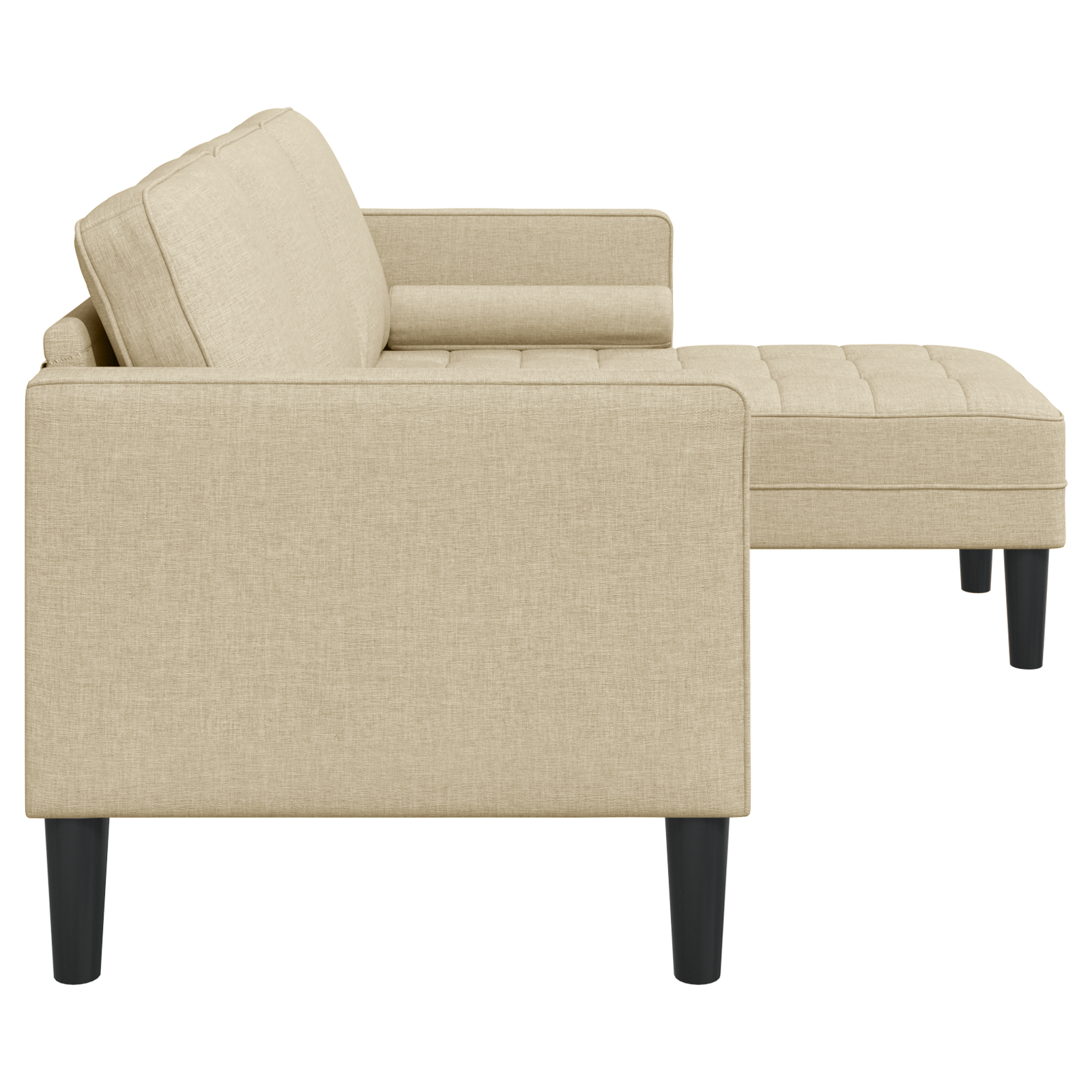 Sofa L cu 3 locuri  Crem 160 cm din țesătură GartenMobel Dekor