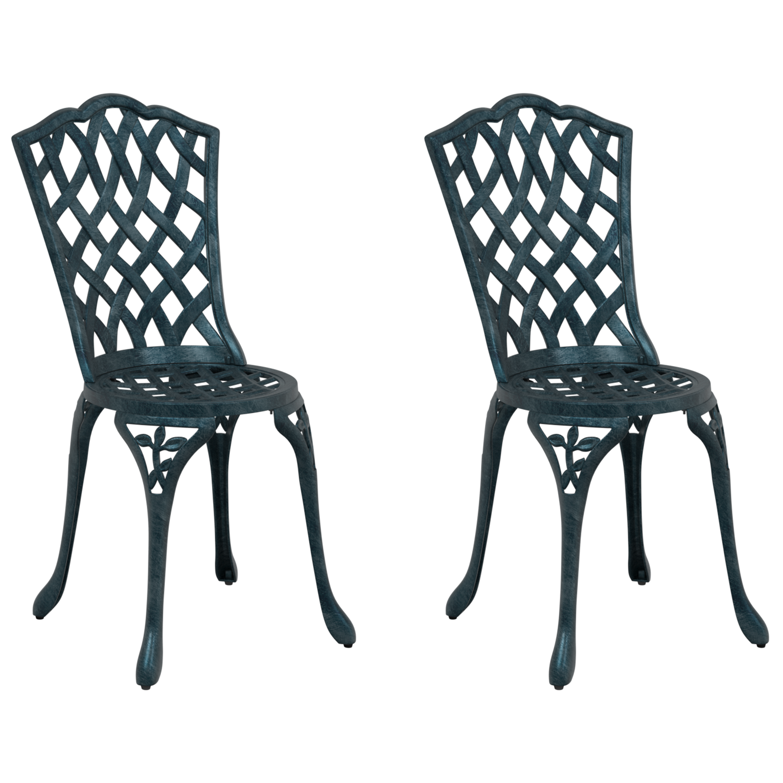 Scaune de grădină  2 buc Verde din aluminiu turnat GartenMobel Dekor