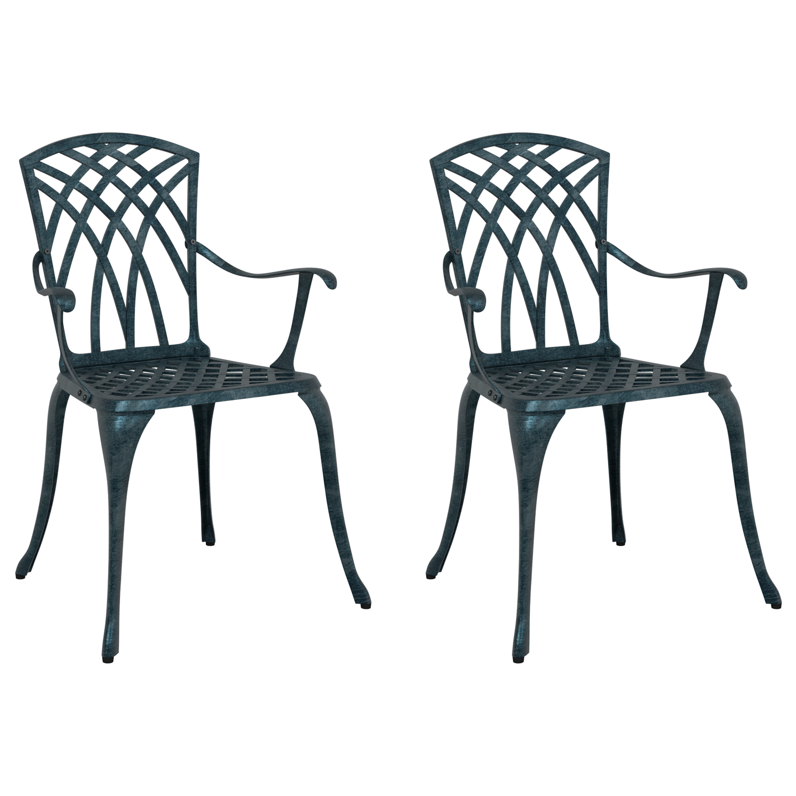 Set de 2 scaune de grădină , verzi, din fontă GartenMobel Dekor