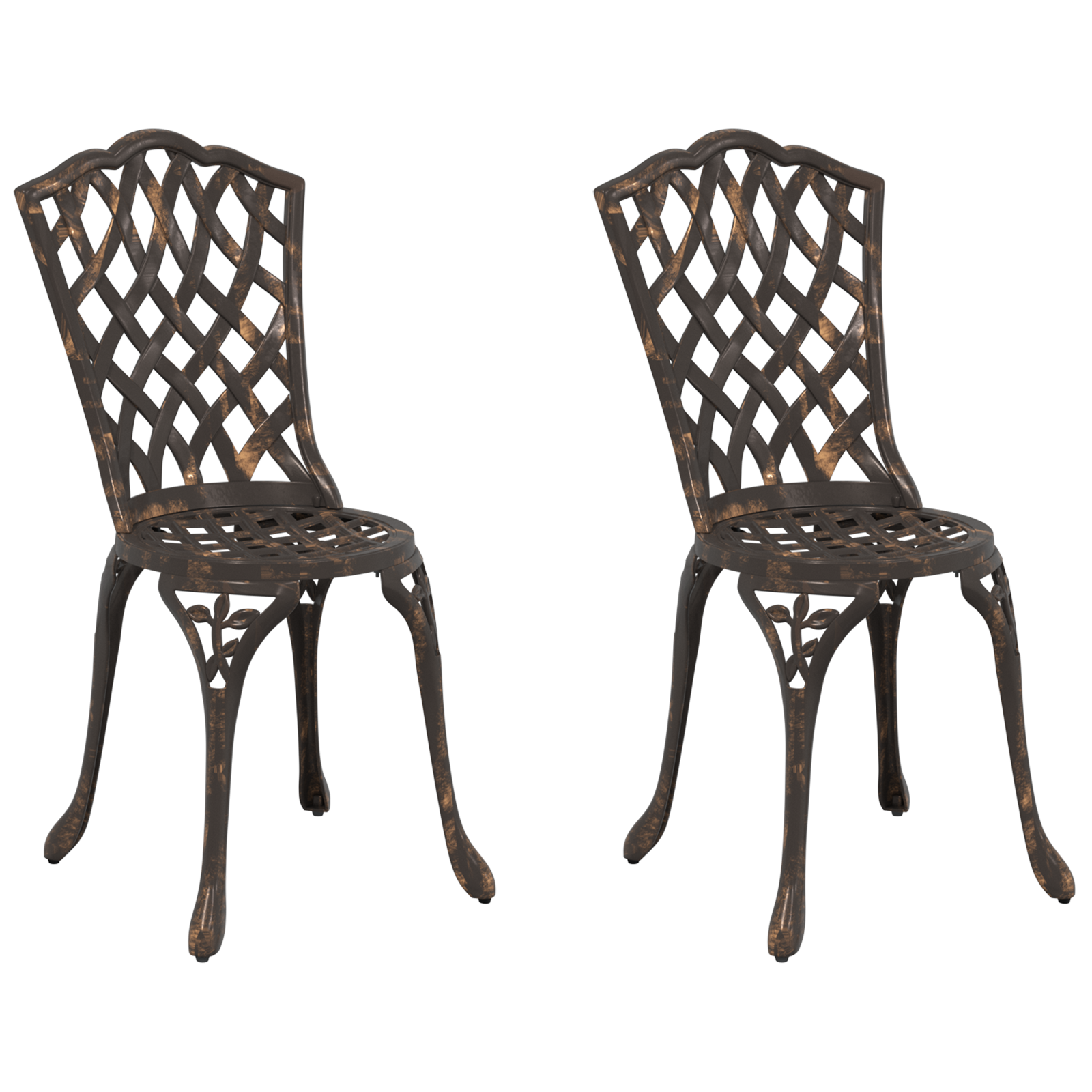 Set de 2 scaune de grădină  din aluminiu bronzat GartenMobel Dekor