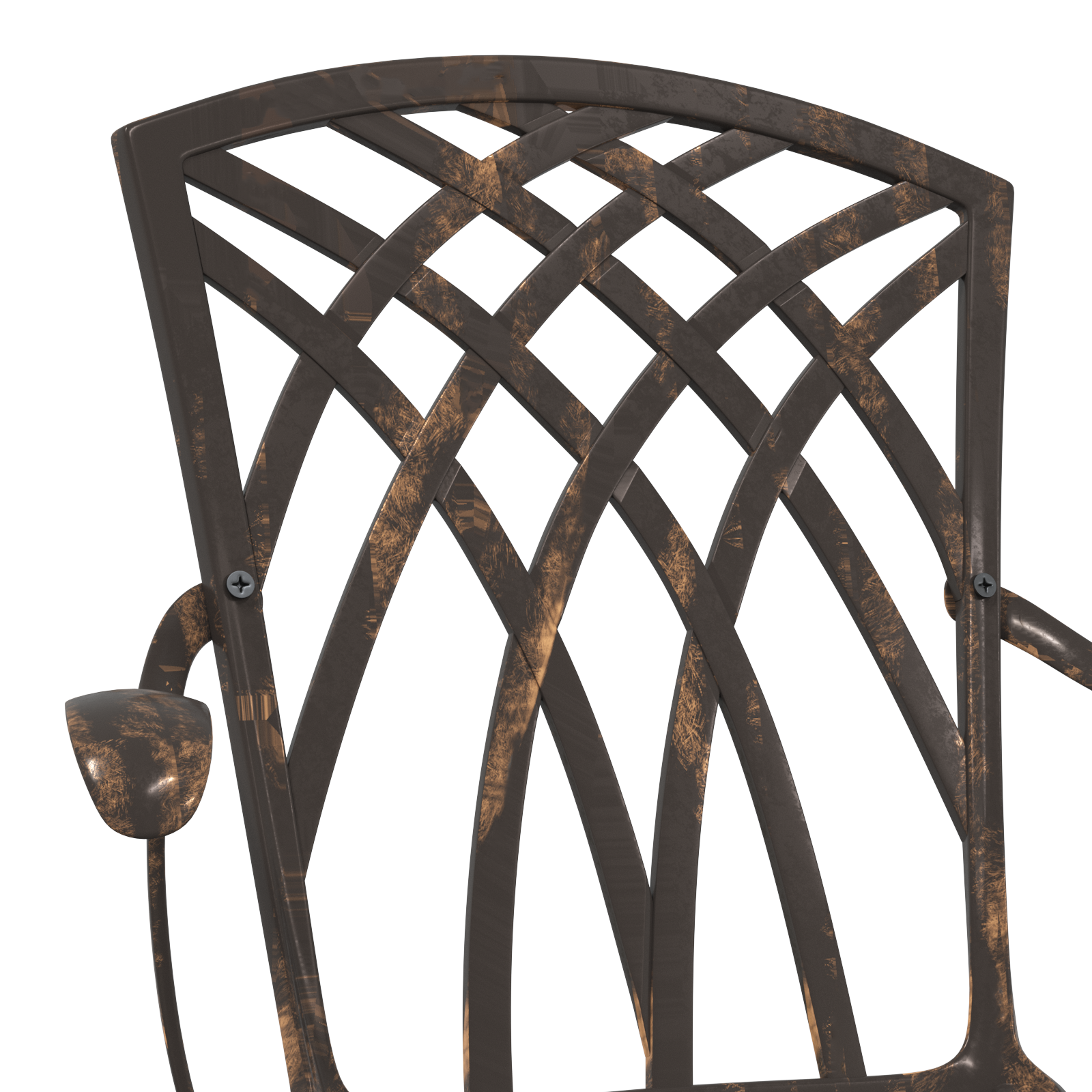 Set de 2 scaune de grădină din aluminiu turnat, bronz GartenMobel Dekor