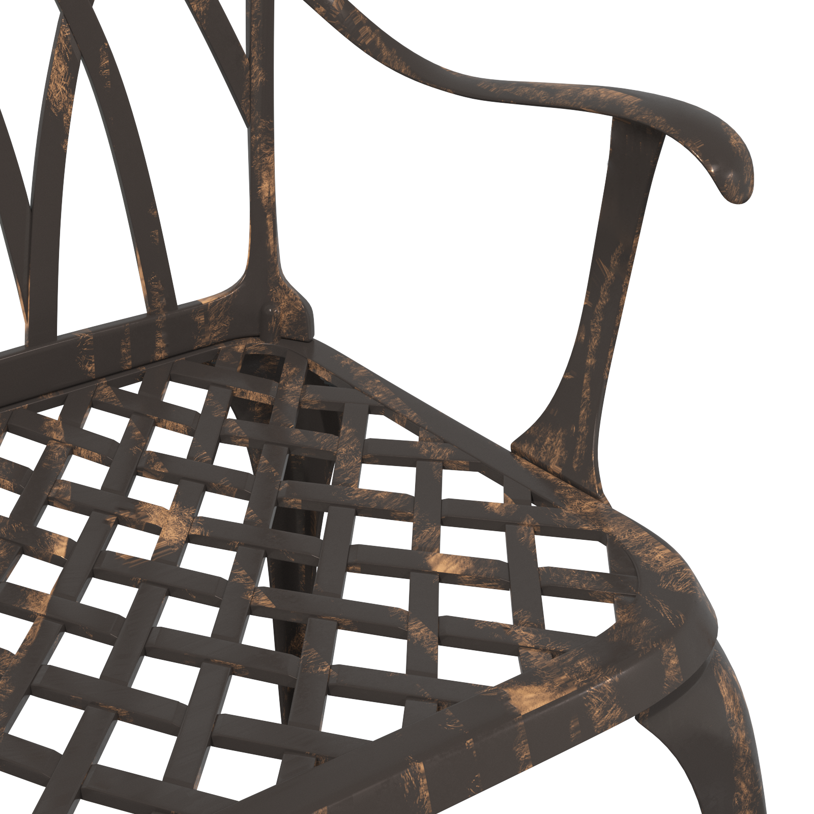 Set de 2 scaune de grădină din aluminiu turnat, bronz GartenMobel Dekor