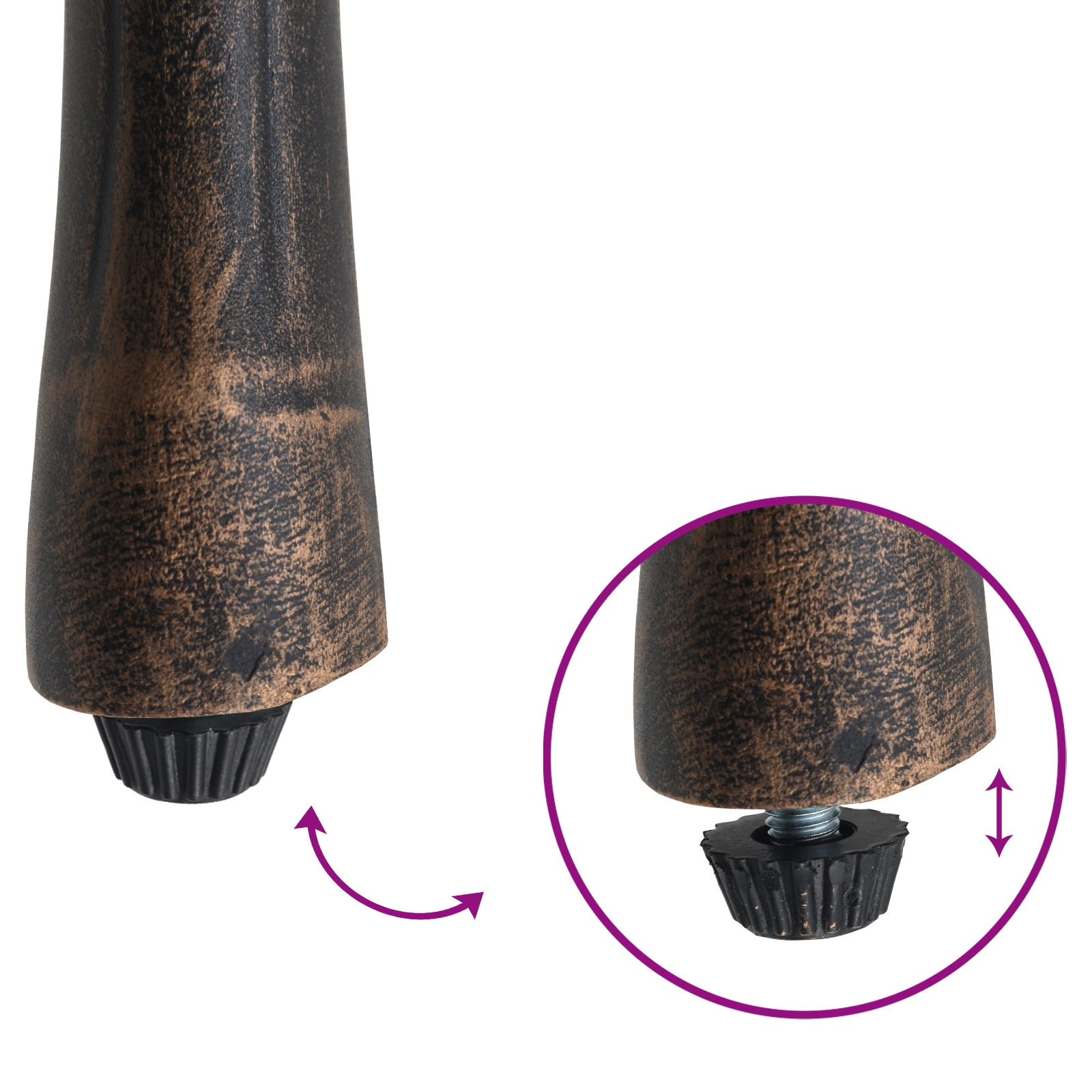 Set de 2 scaune de grădină din aluminiu turnat, bronz GartenMobel Dekor
