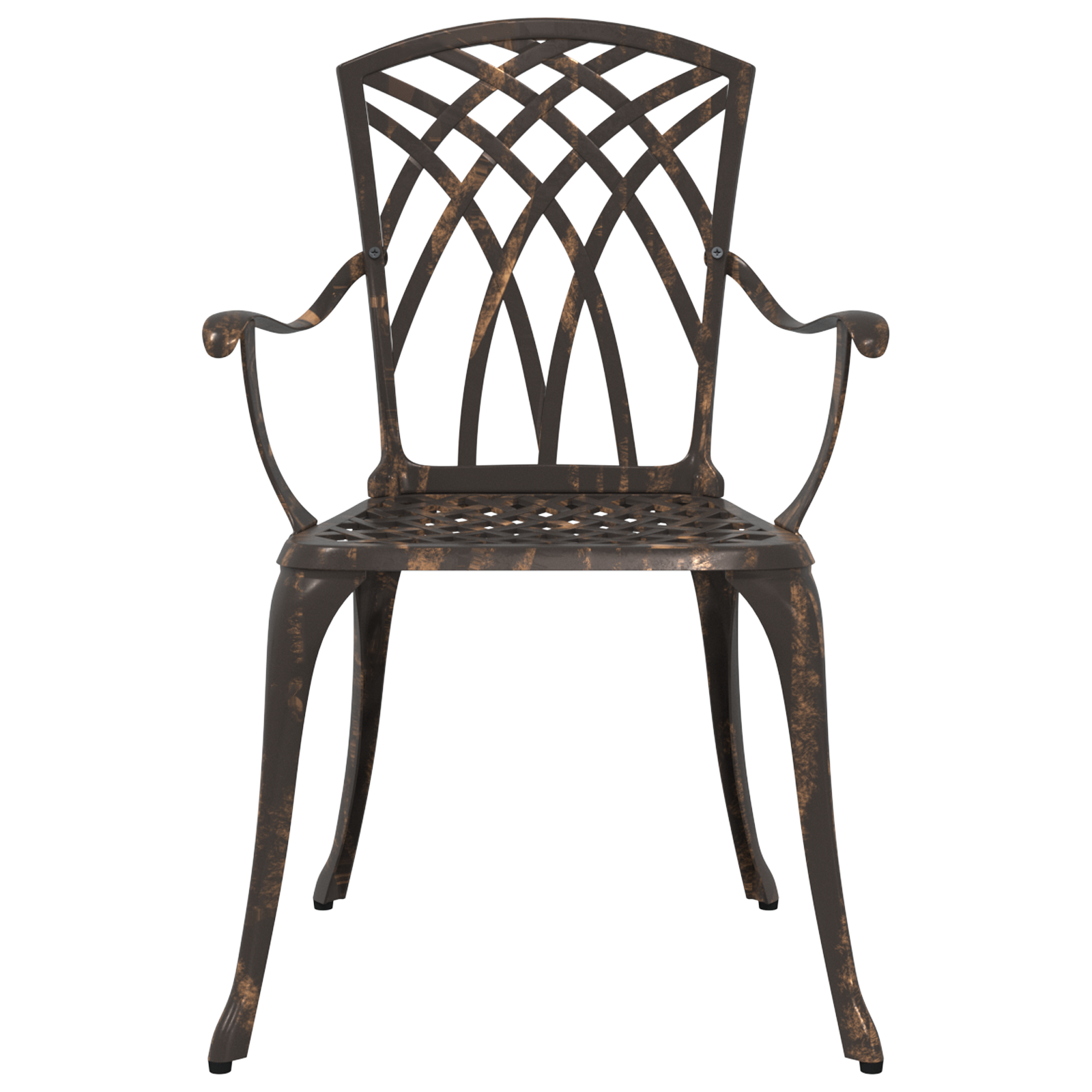 Set de 2 scaune de grădină din aluminiu turnat, bronz GartenMobel Dekor