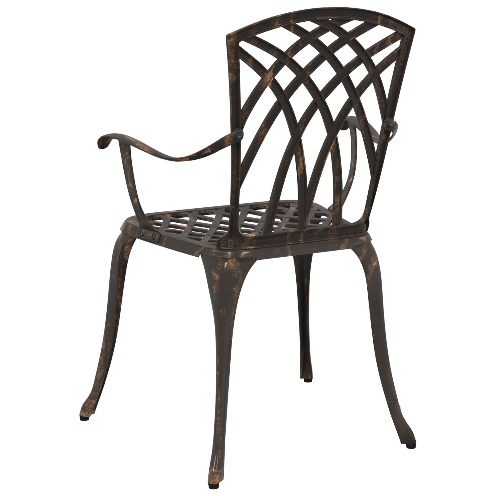 Set de 2 scaune de grădină din aluminiu turnat, bronz GartenMobel Dekor