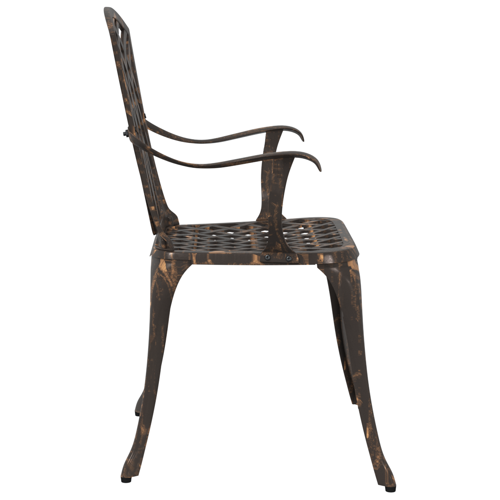 Set de 2 scaune de grădină din aluminiu turnat, bronz GartenMobel Dekor