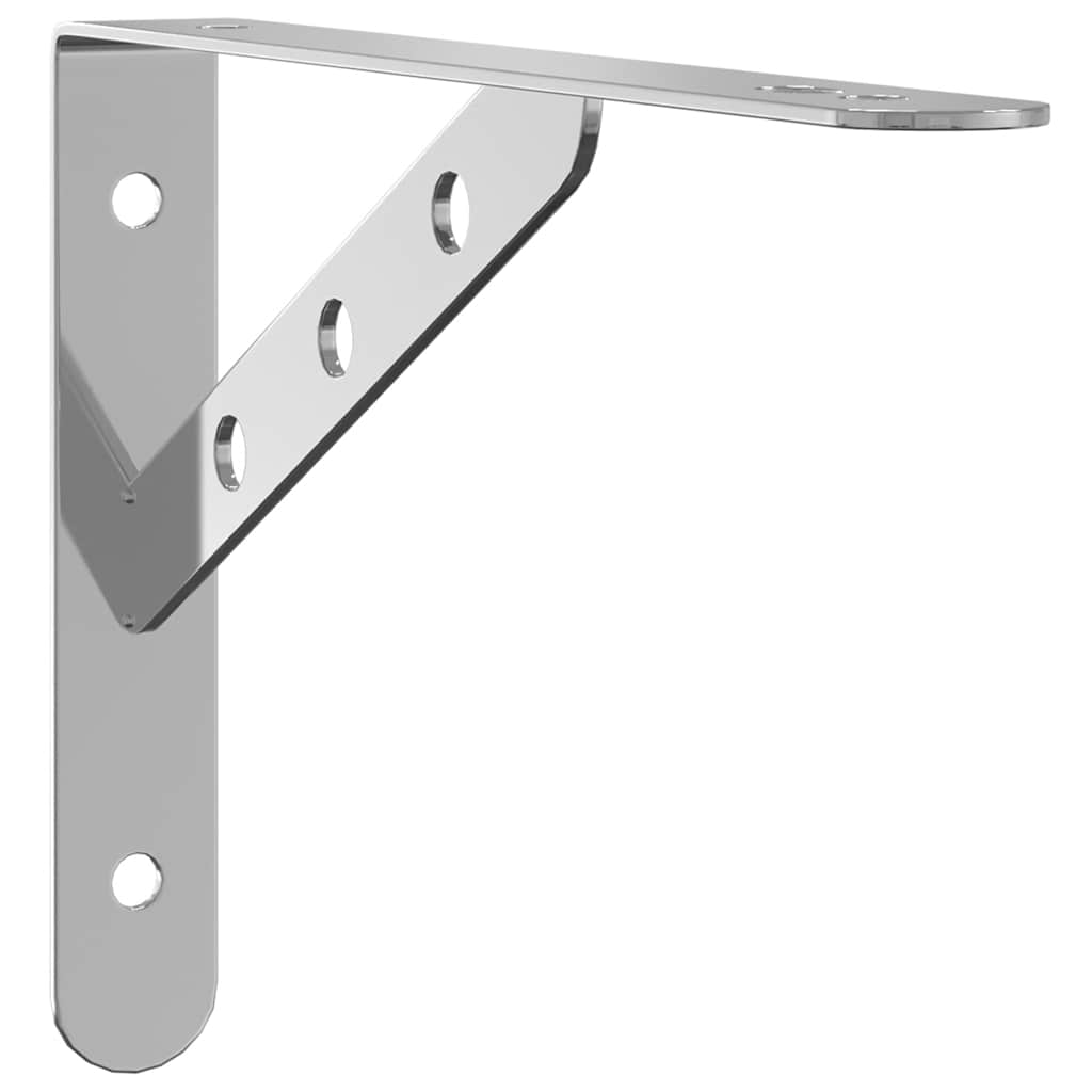 Suporturi rafturi, 4 buc., 23,5x2,5x15,5 cm argintiu oțel inox. GartenMobel Dekor